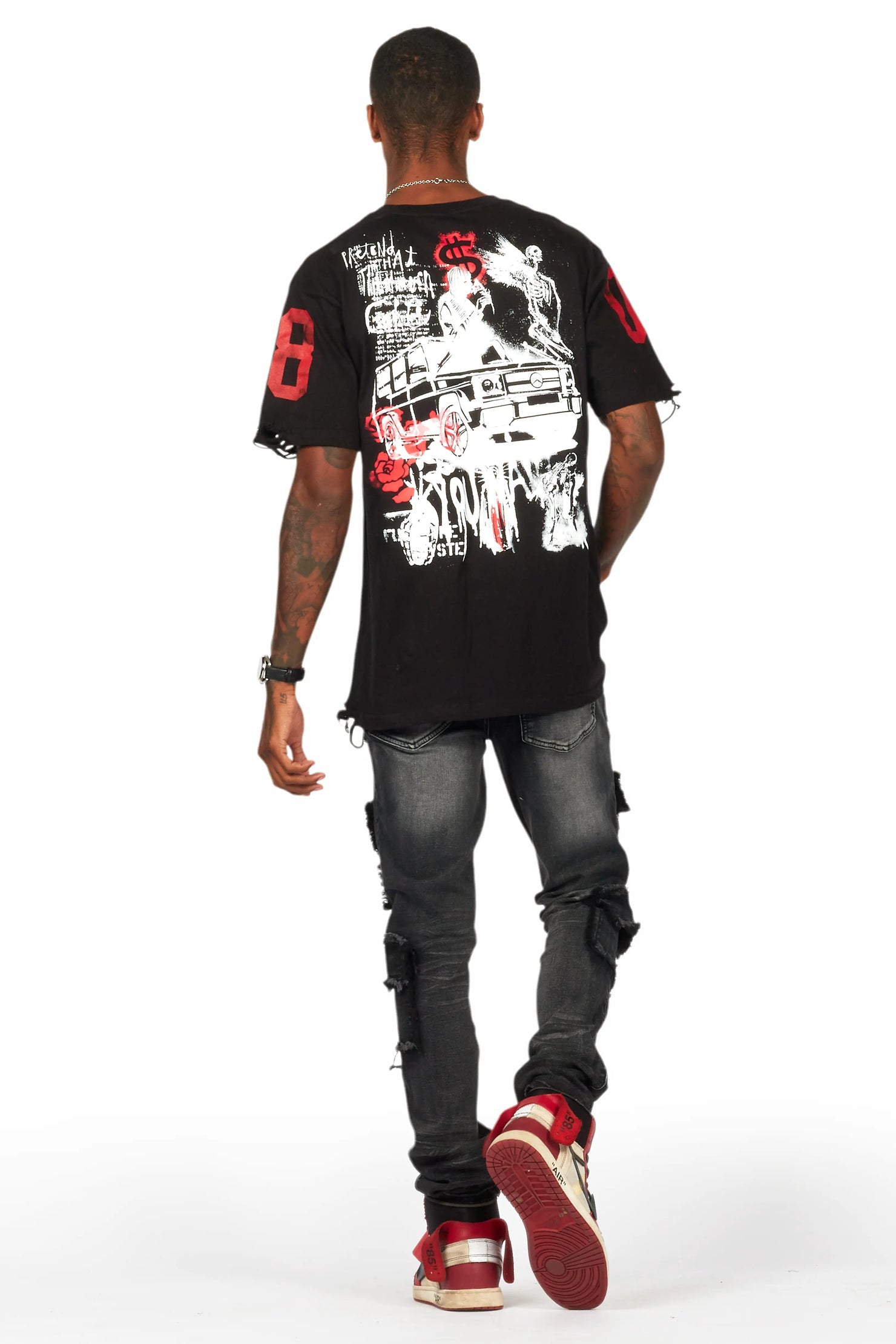 Tyrell Dark Grey Skinny Fit Cargo Jean