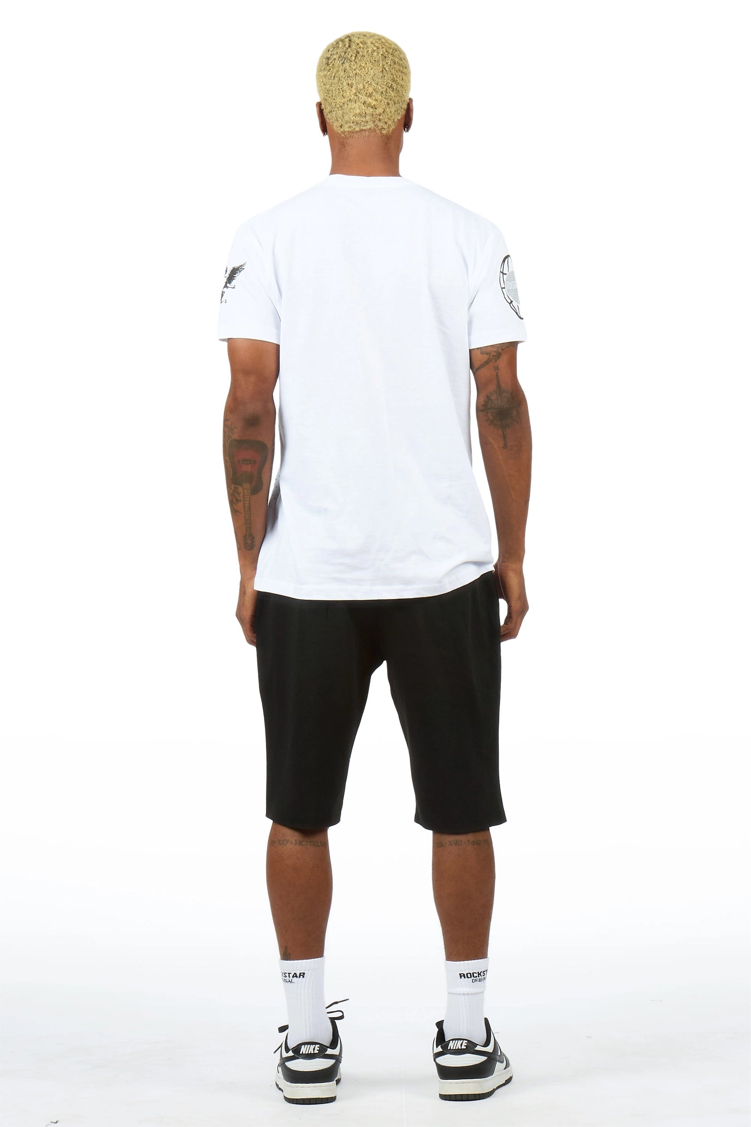 Gutta 2.0 White/Black Rhinestone T-Shirt/Short Set