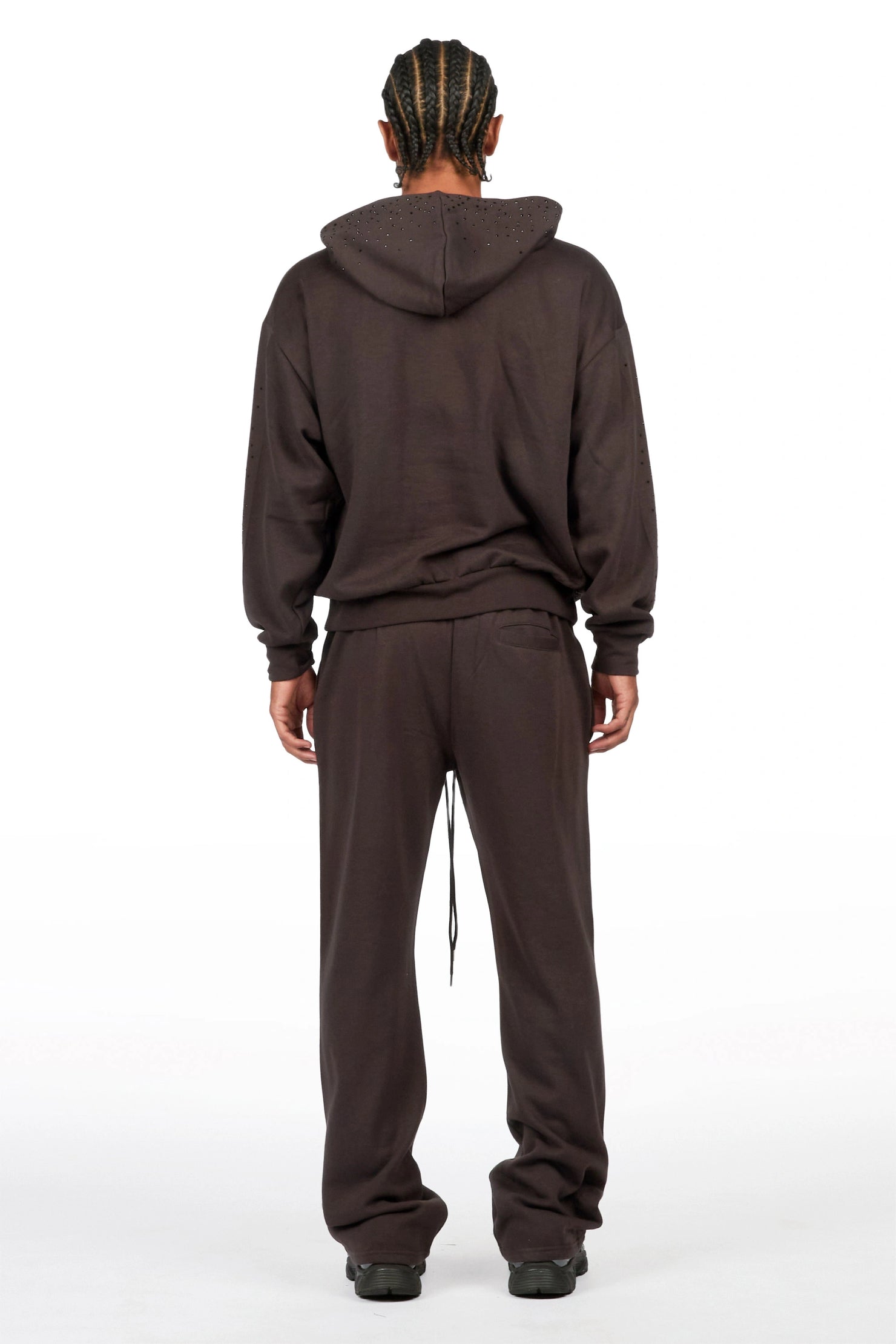 Twinkle Iron/Black Rhinestone Hoodie Relaxed Track Set