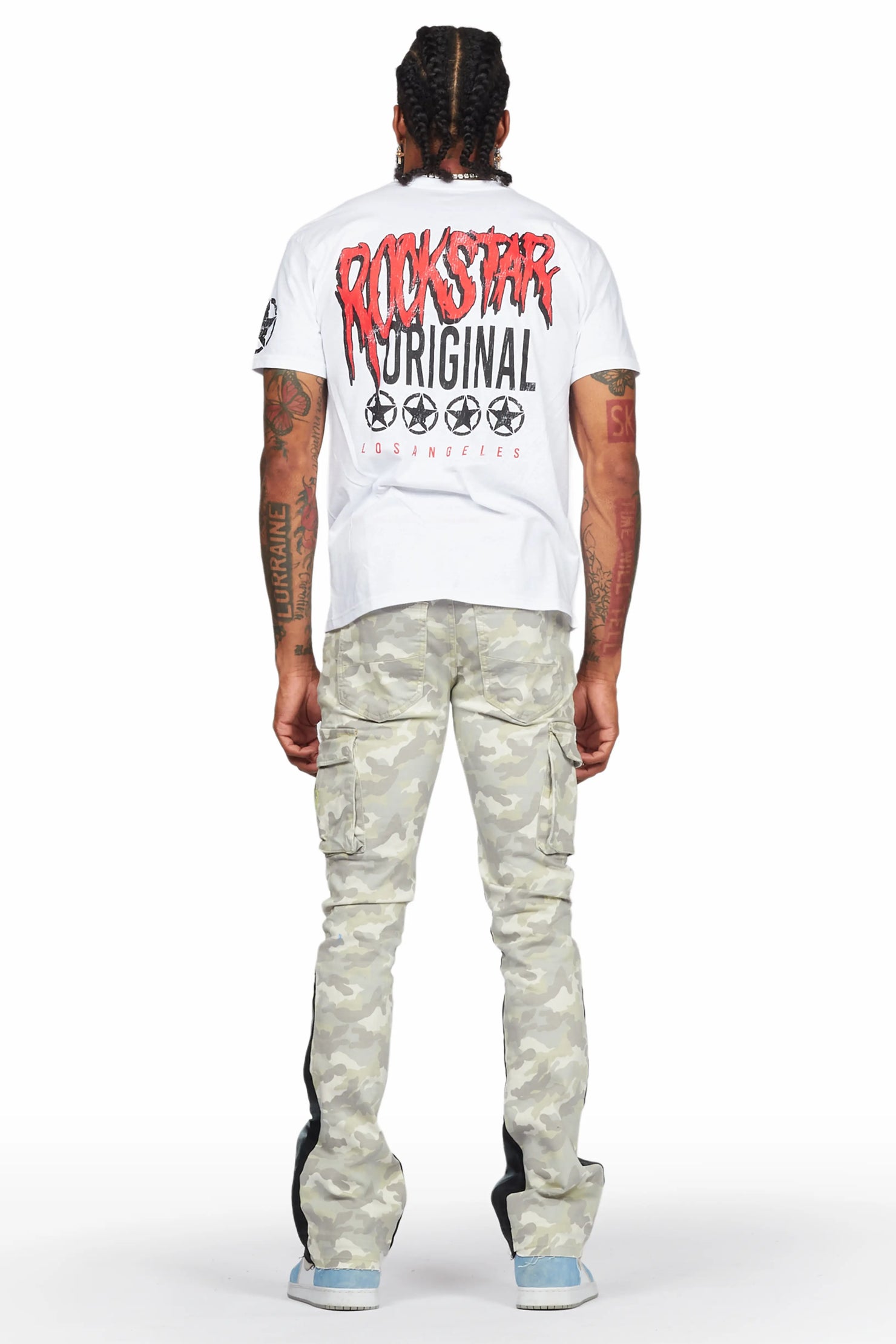 Neal Light Camo Painter Stacked Flare Jean