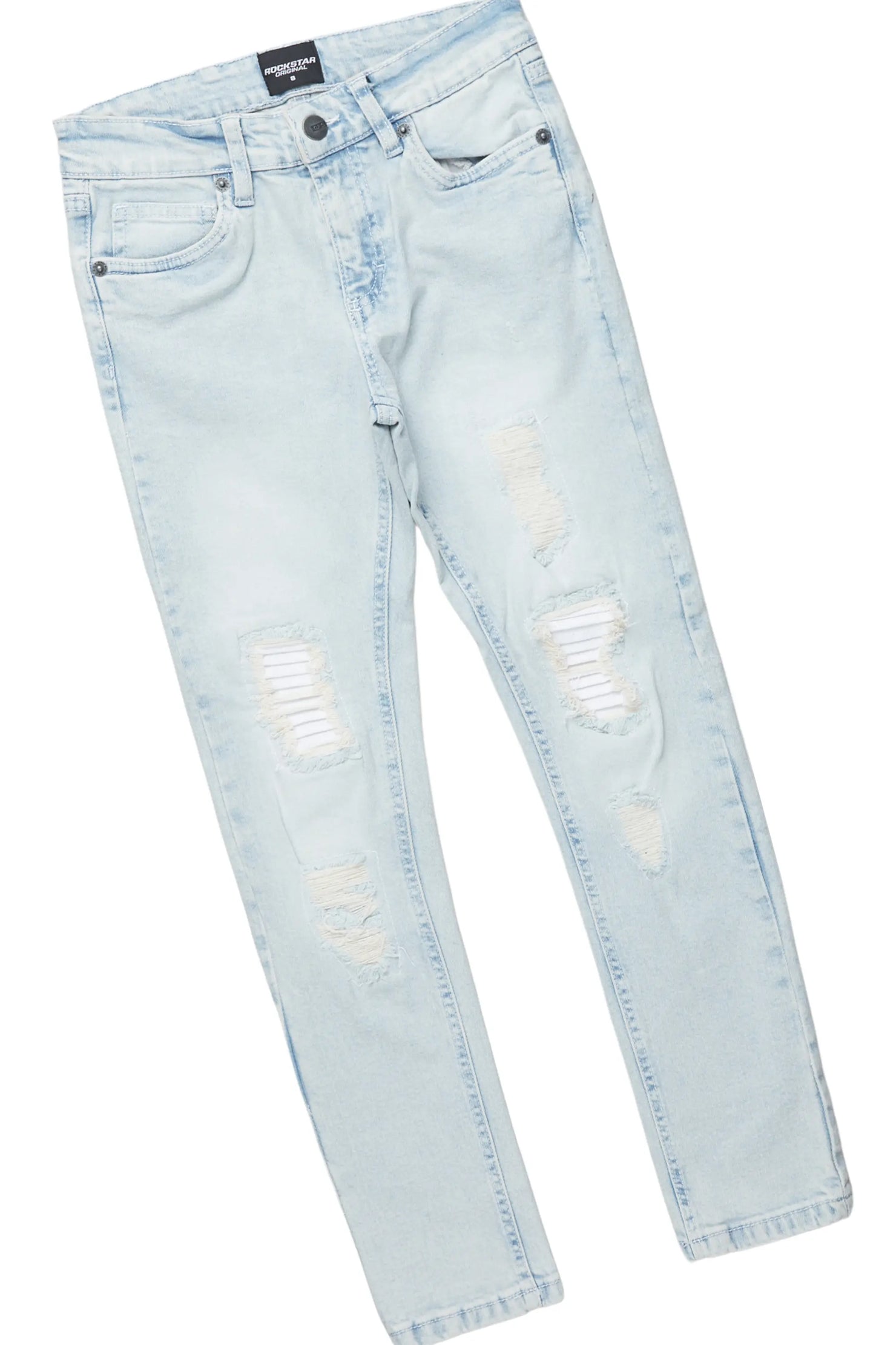 Boys Abbas White/Blue T-Shirt/Skinny Jean Set