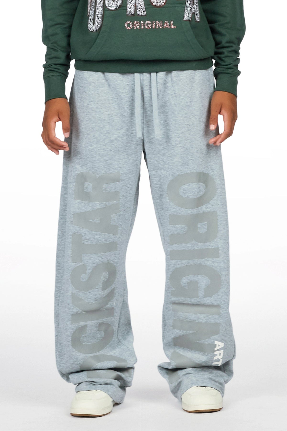 Boys Hazy Heather Grey Super Baggy Track Pant
