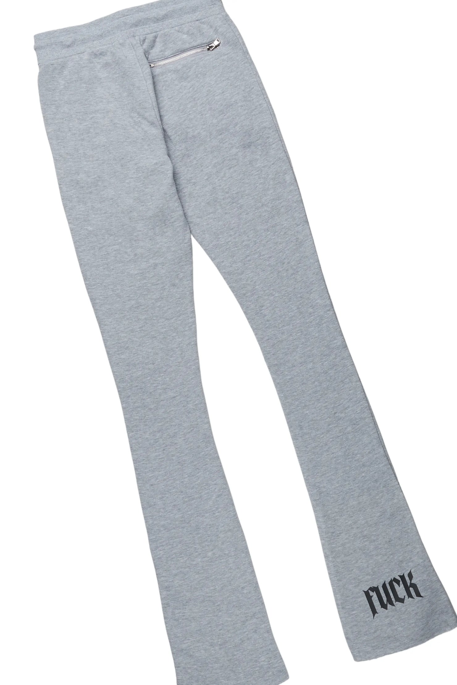 Omar Heather Grey Stacked Flare Track Set