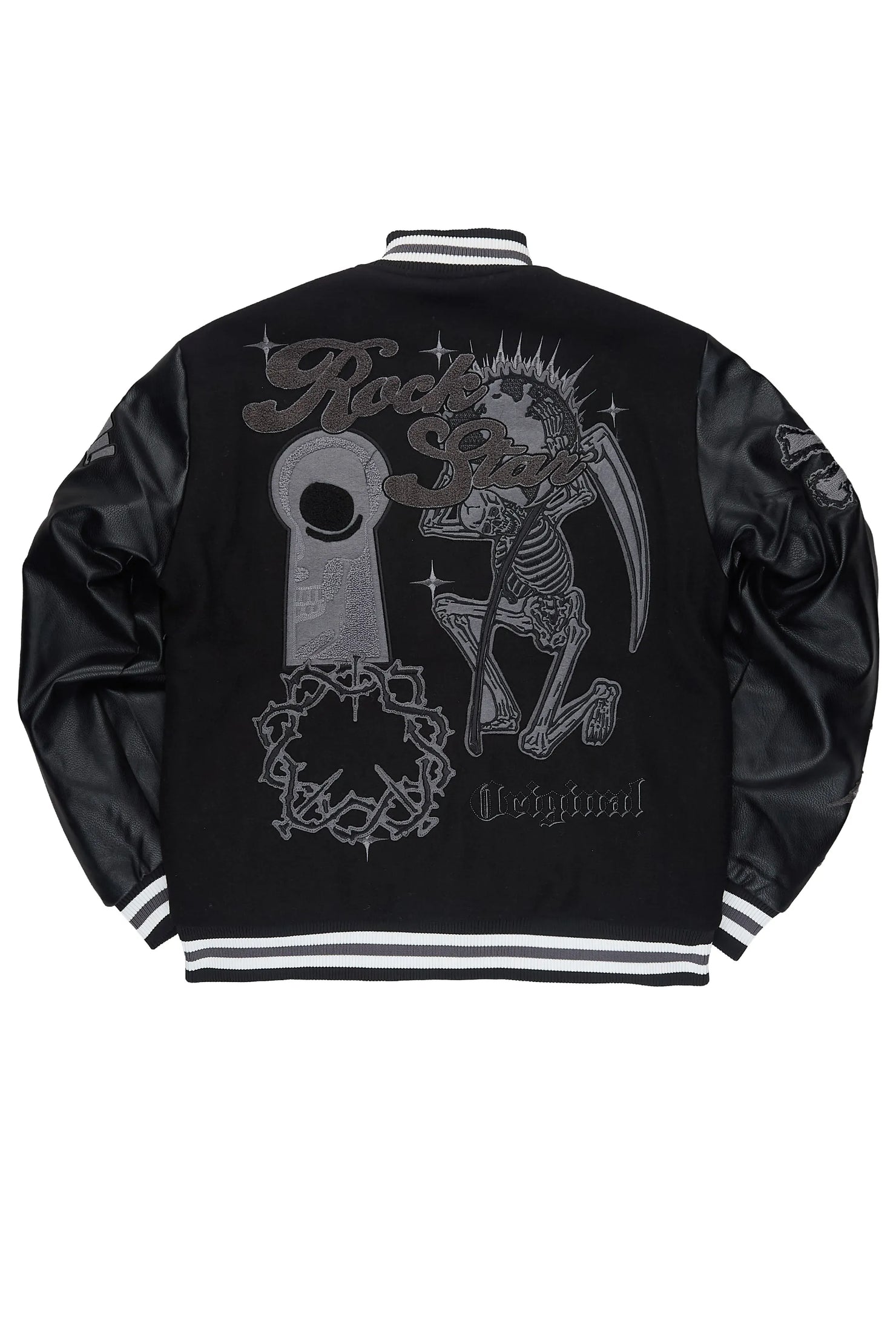 Naizeah Black/Black Varsity Jacket