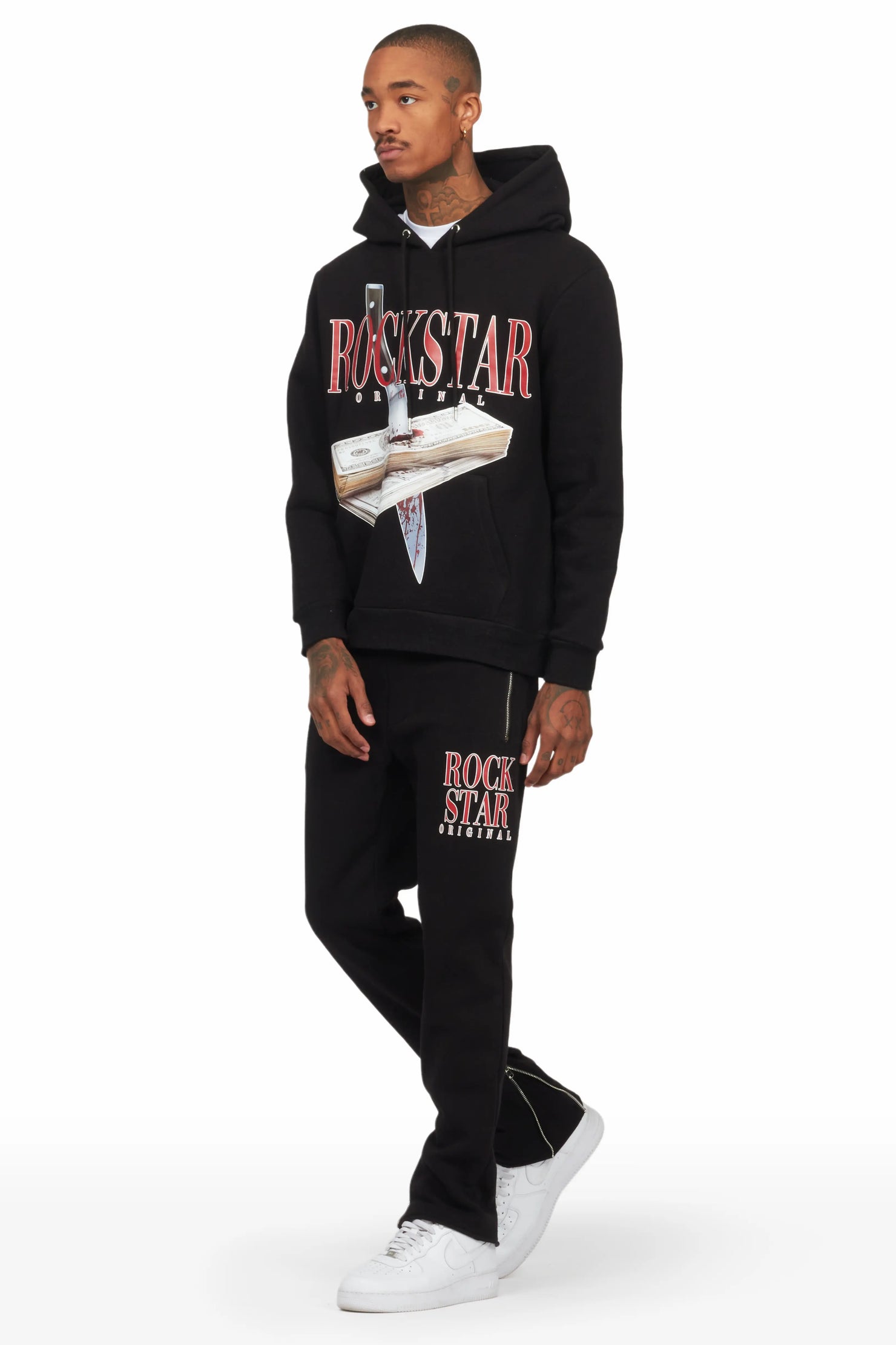 Dayte Nite Black Slim Fit Track Set