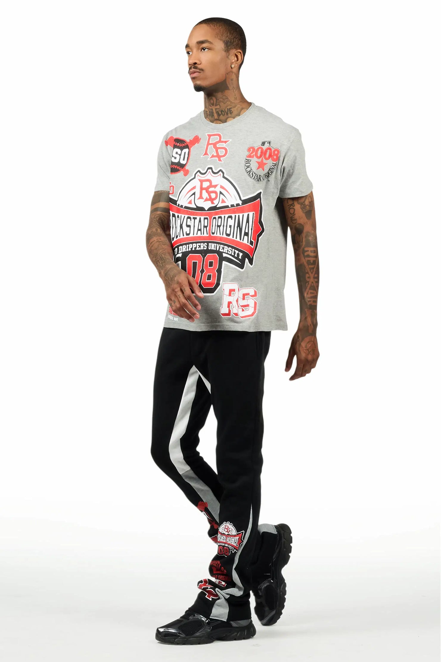 Mavrix Heather Grey T-Shirt/Relaxed Track Set