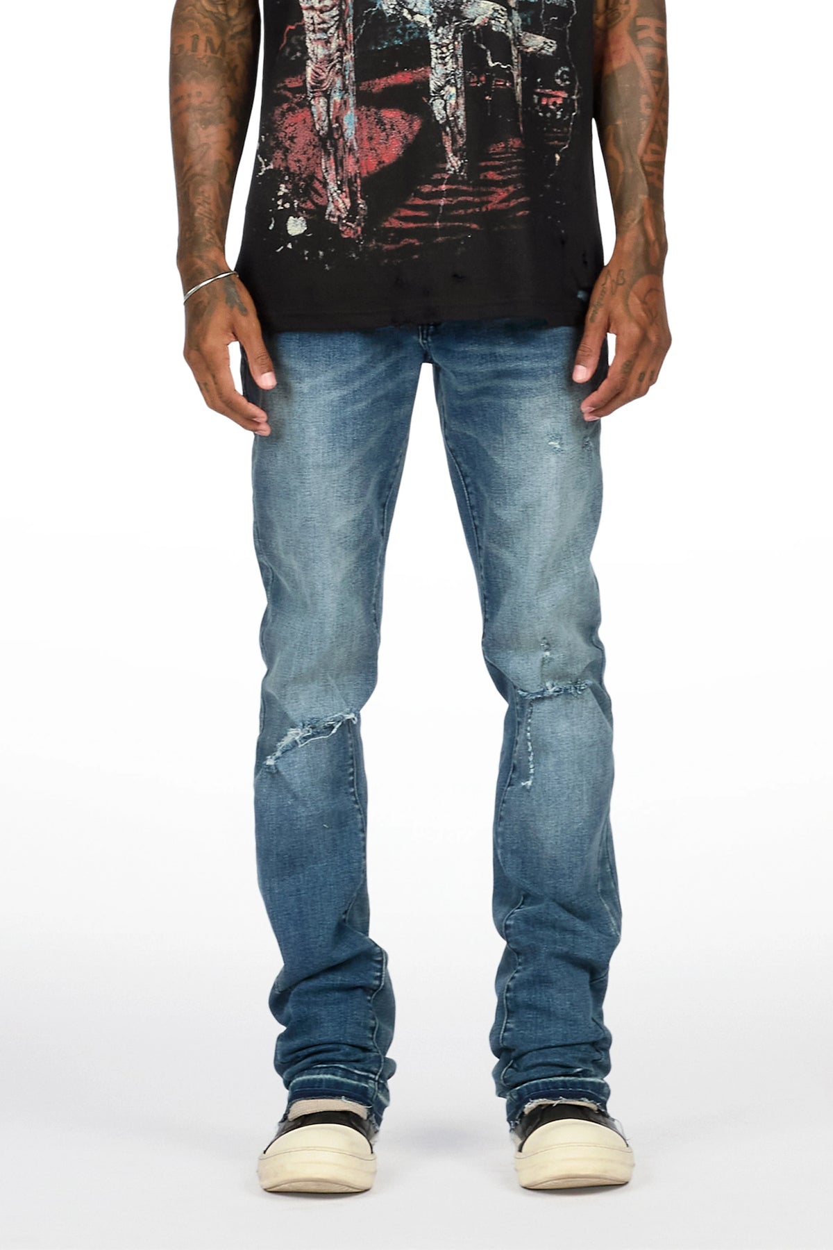 Katyo Dark Blue Stacked Jean