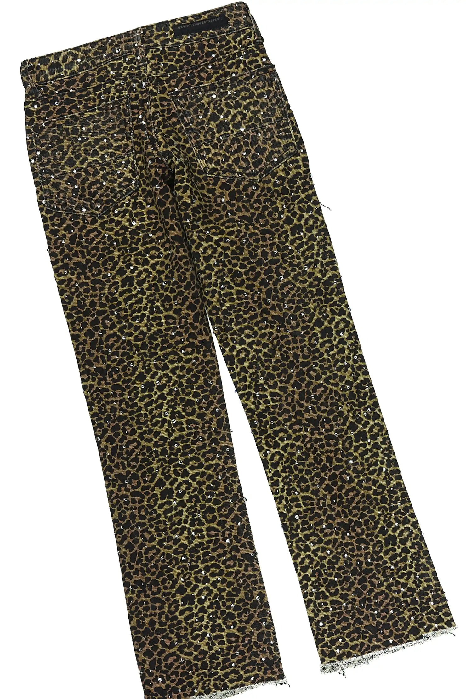 Girls Kearnly Sand/Cheetah Long Sleeve T-Shirt Rhinestone Jean Set