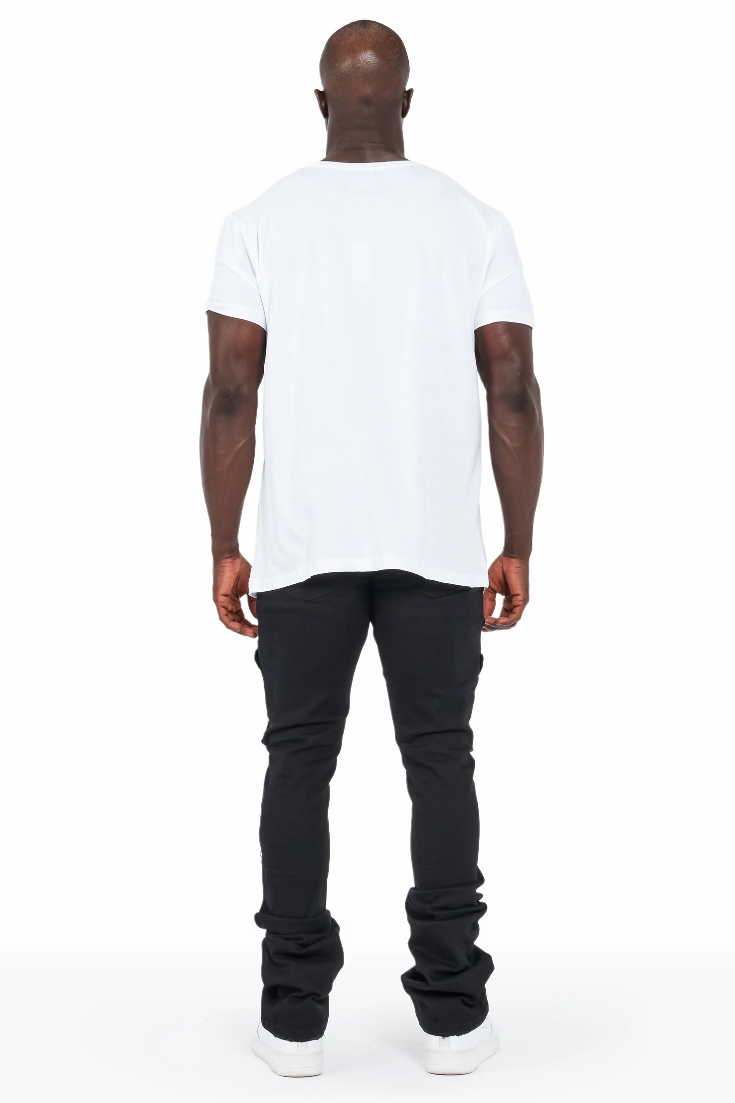 Vance Jet Black Stacked Flare Cargo Jean