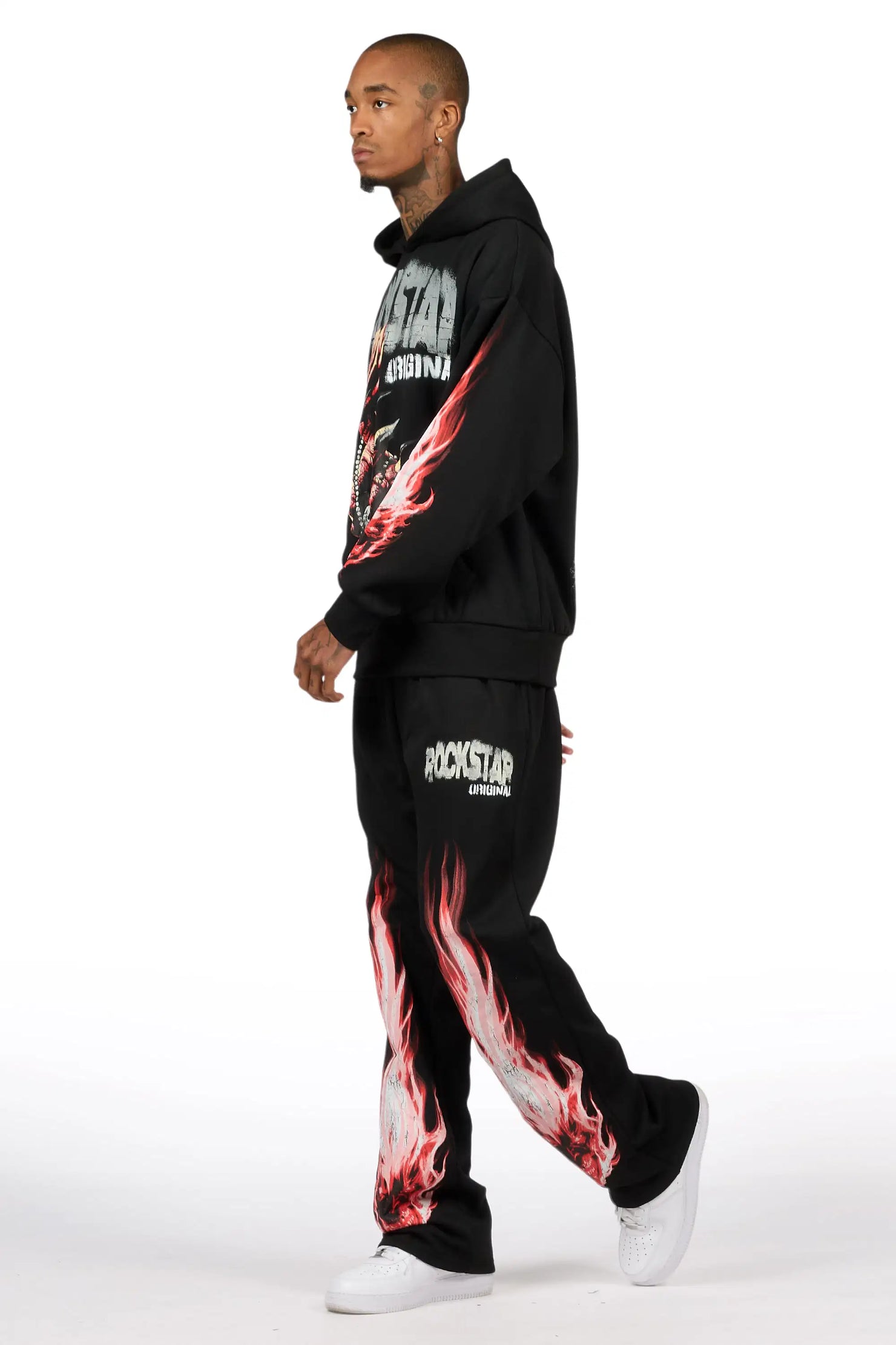 Azyrx Black Hoodie/Baggy Pant Track Set