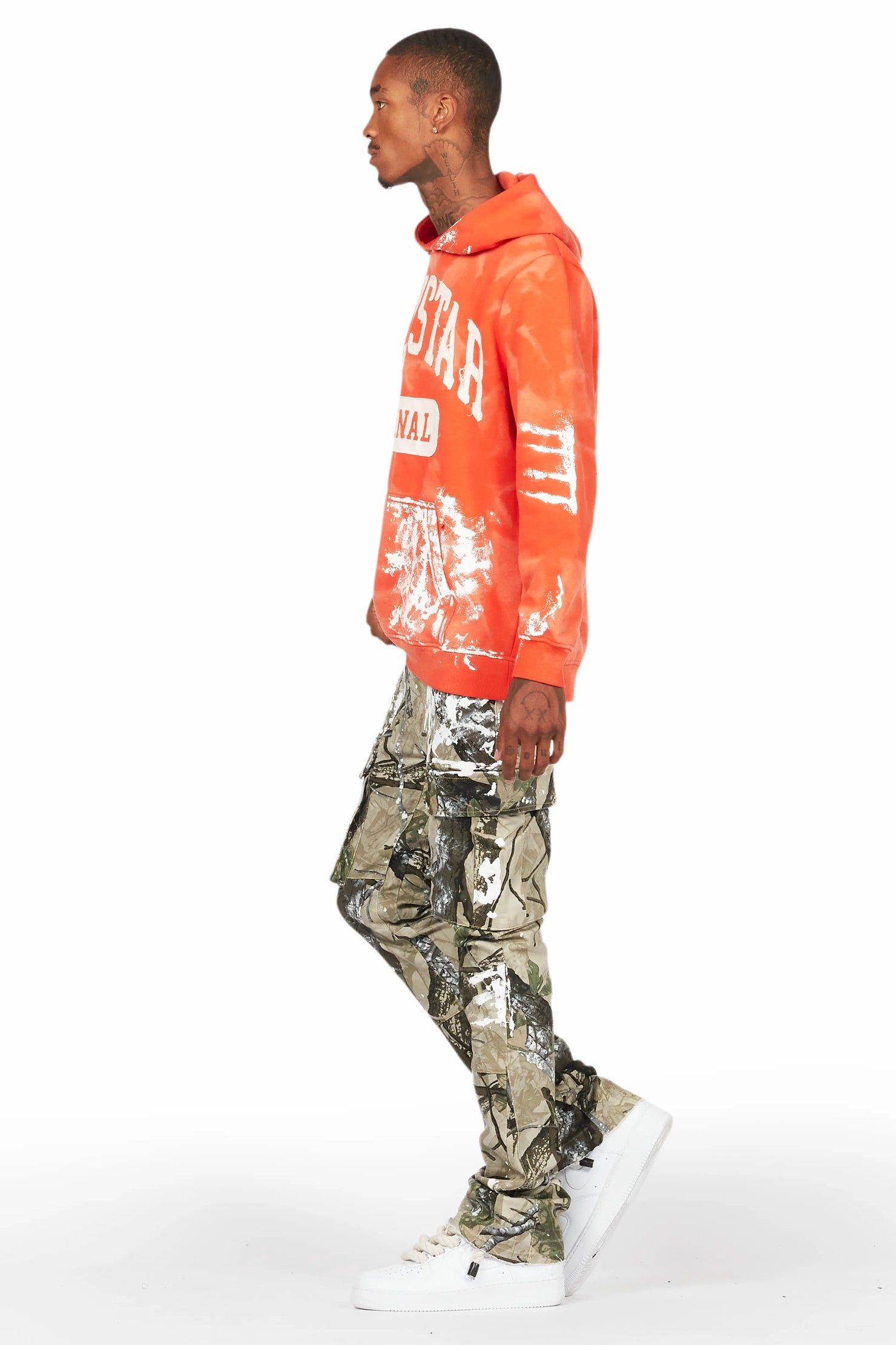 Karlo Orange Hoodie/Stacked Flare Jean Bundle