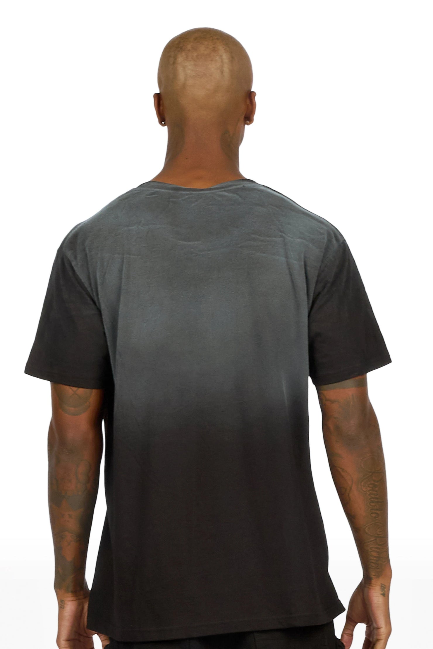 Fuston Black Oversized Graphic T-Shirt