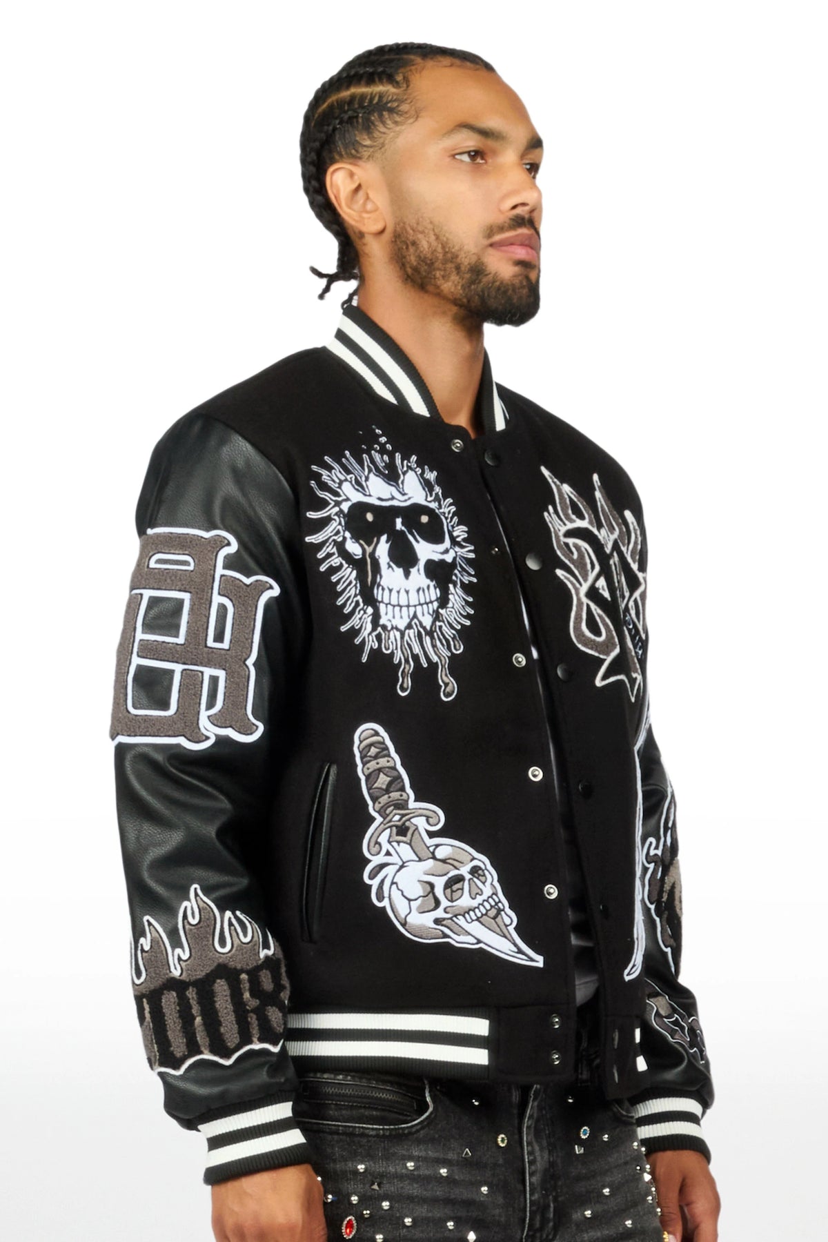 Clarke Black/Black Varsity Jacket