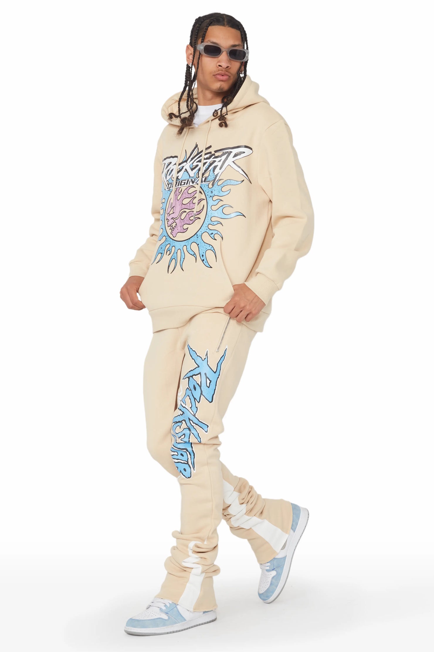 Aslan Beige Slim Fit Track Set