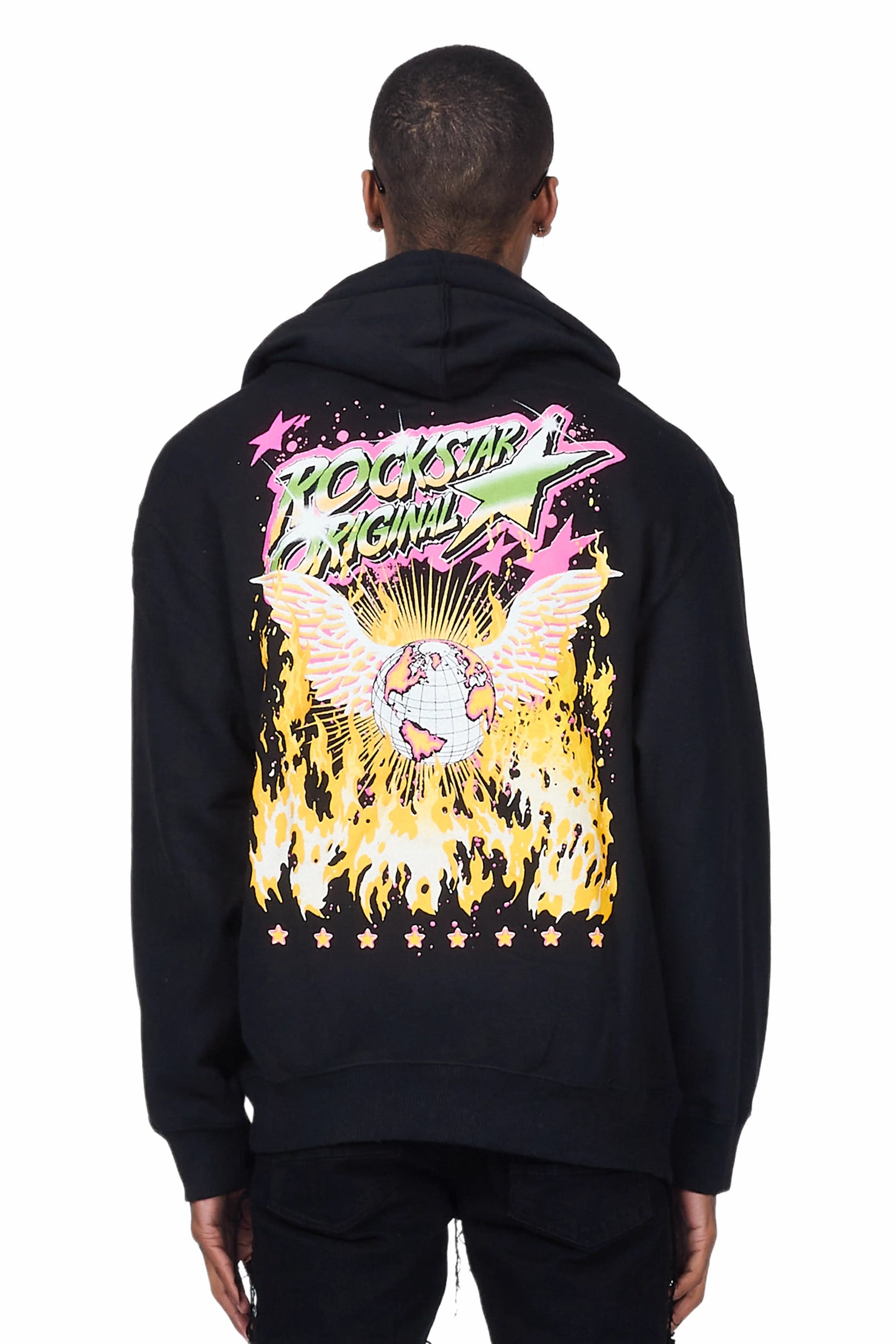 Whitefall Black Graphic Hoodie