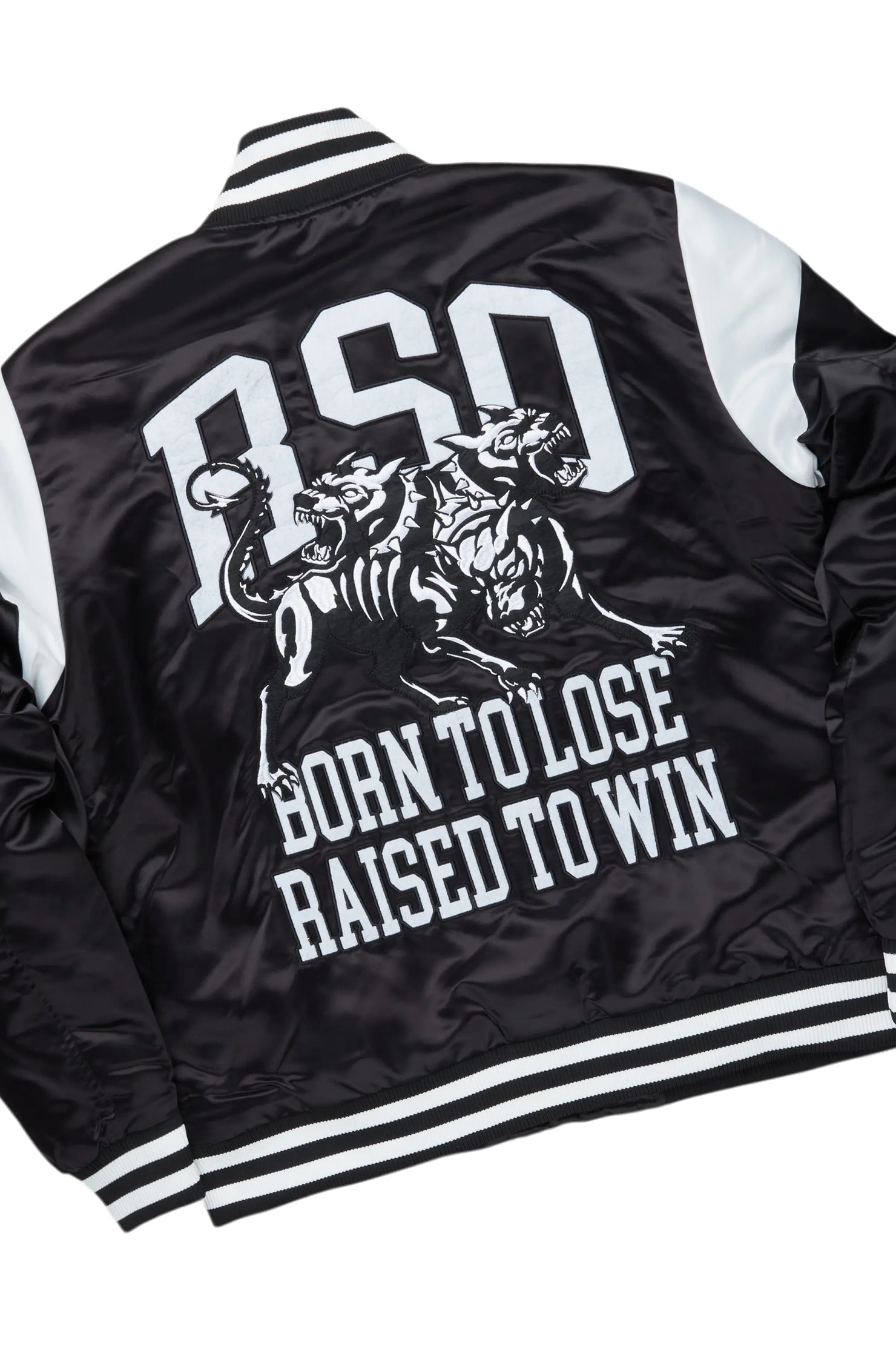 Geir Black Varsity Jacket & Camden Super Stacked Flare Jean Bundle