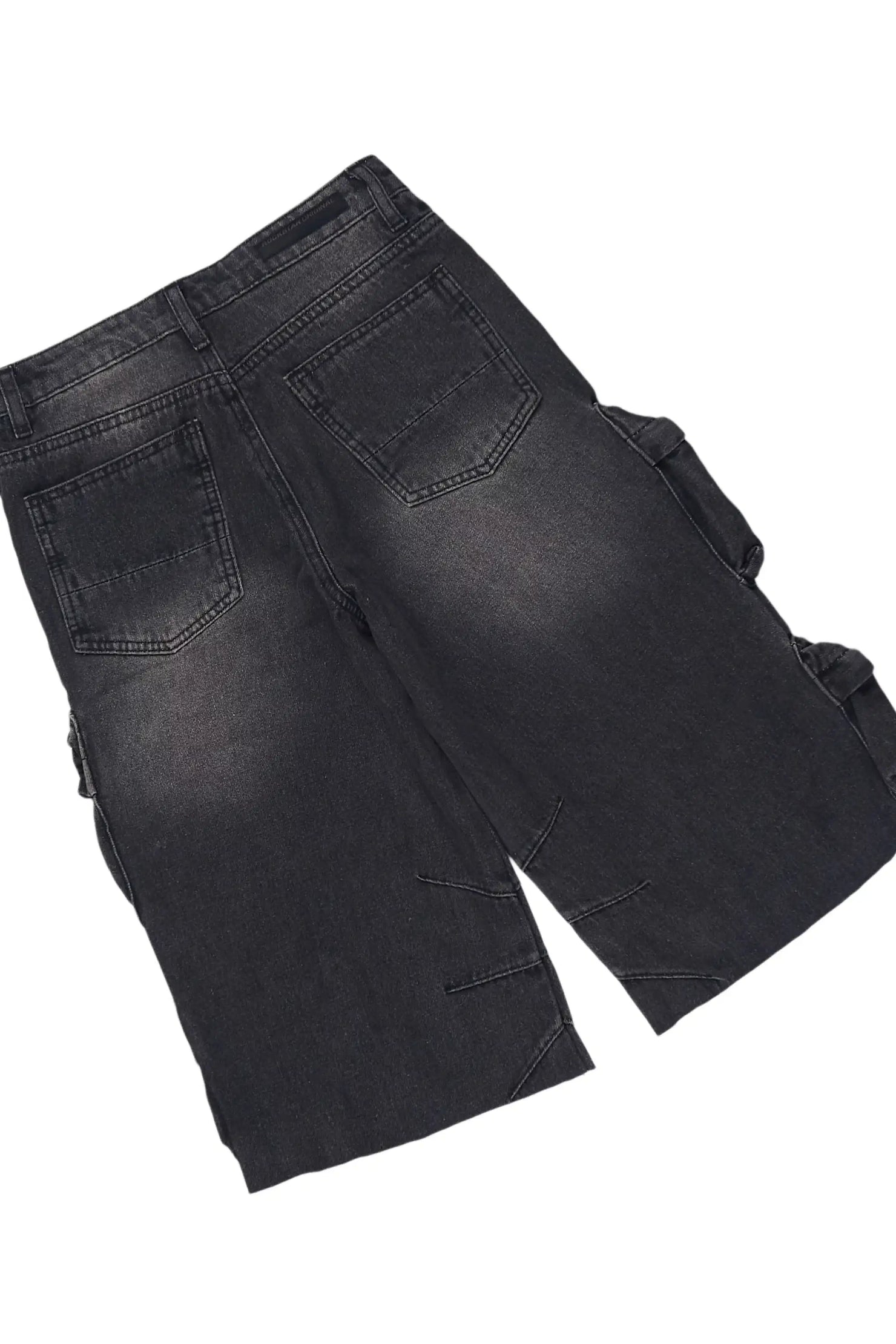 Boys Jesus Crayon Grey/Black T-Shirt/Denim Jort Set