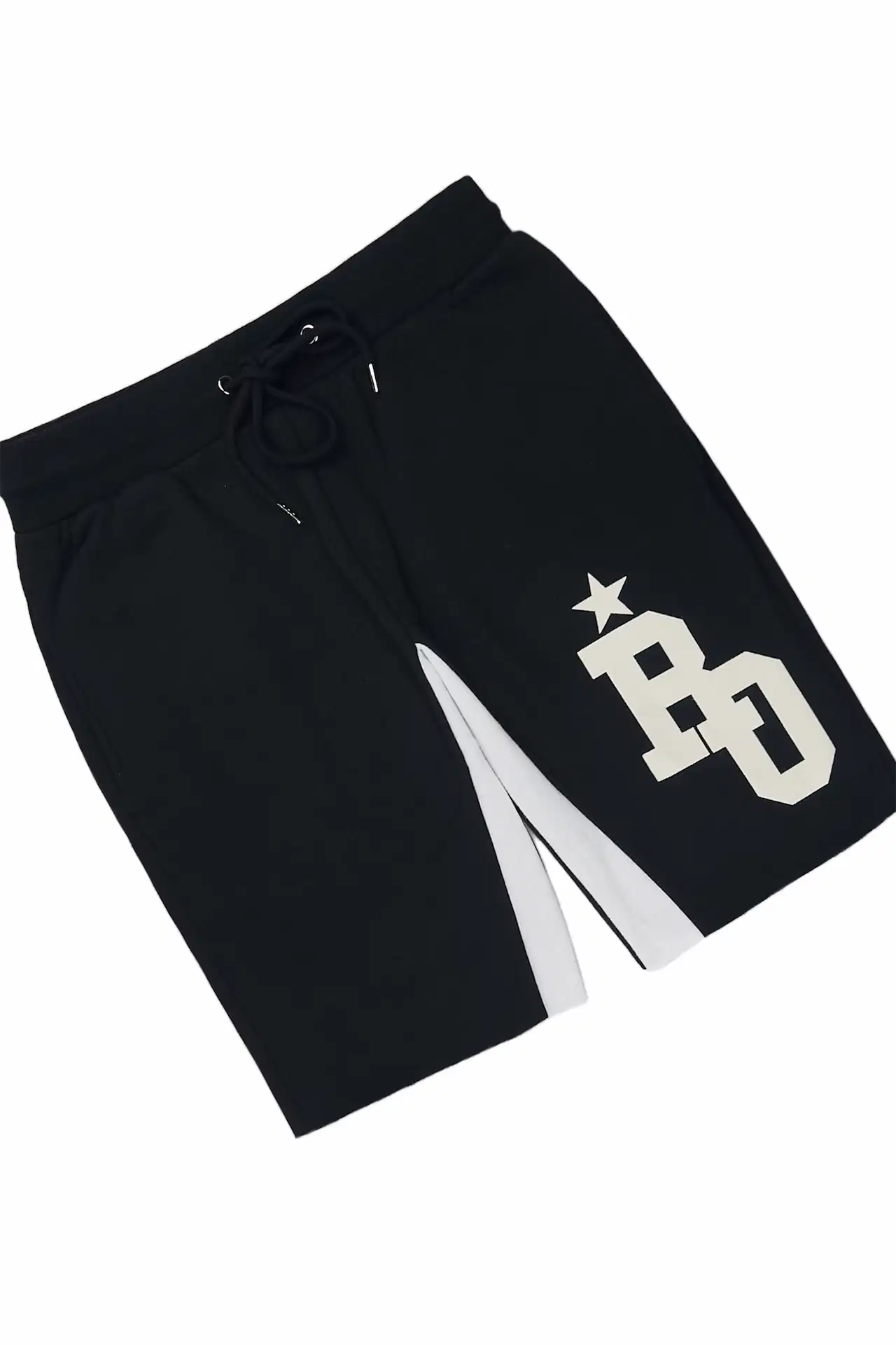 Danehsa Black Cut Sleeve Hoodie Short Set