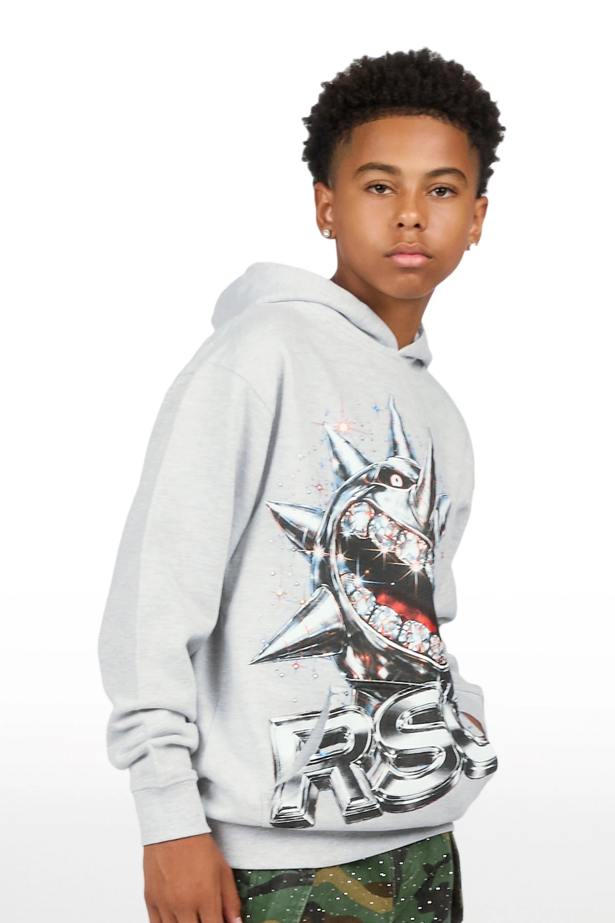 Boys Hagger Heather Grey Graphic Hoodie