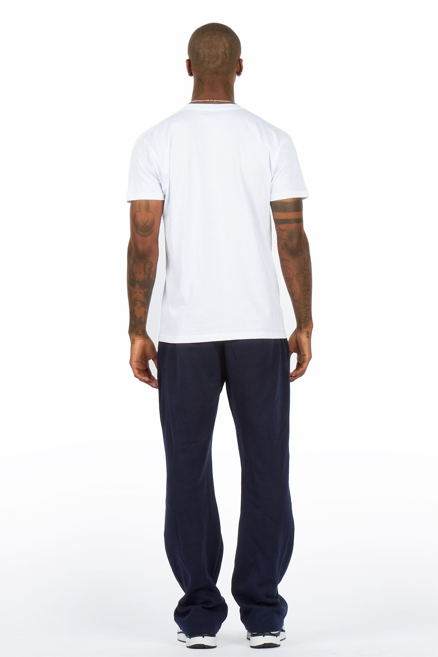 Stori White/Navy T-Shirt/ Relaxed Track Set