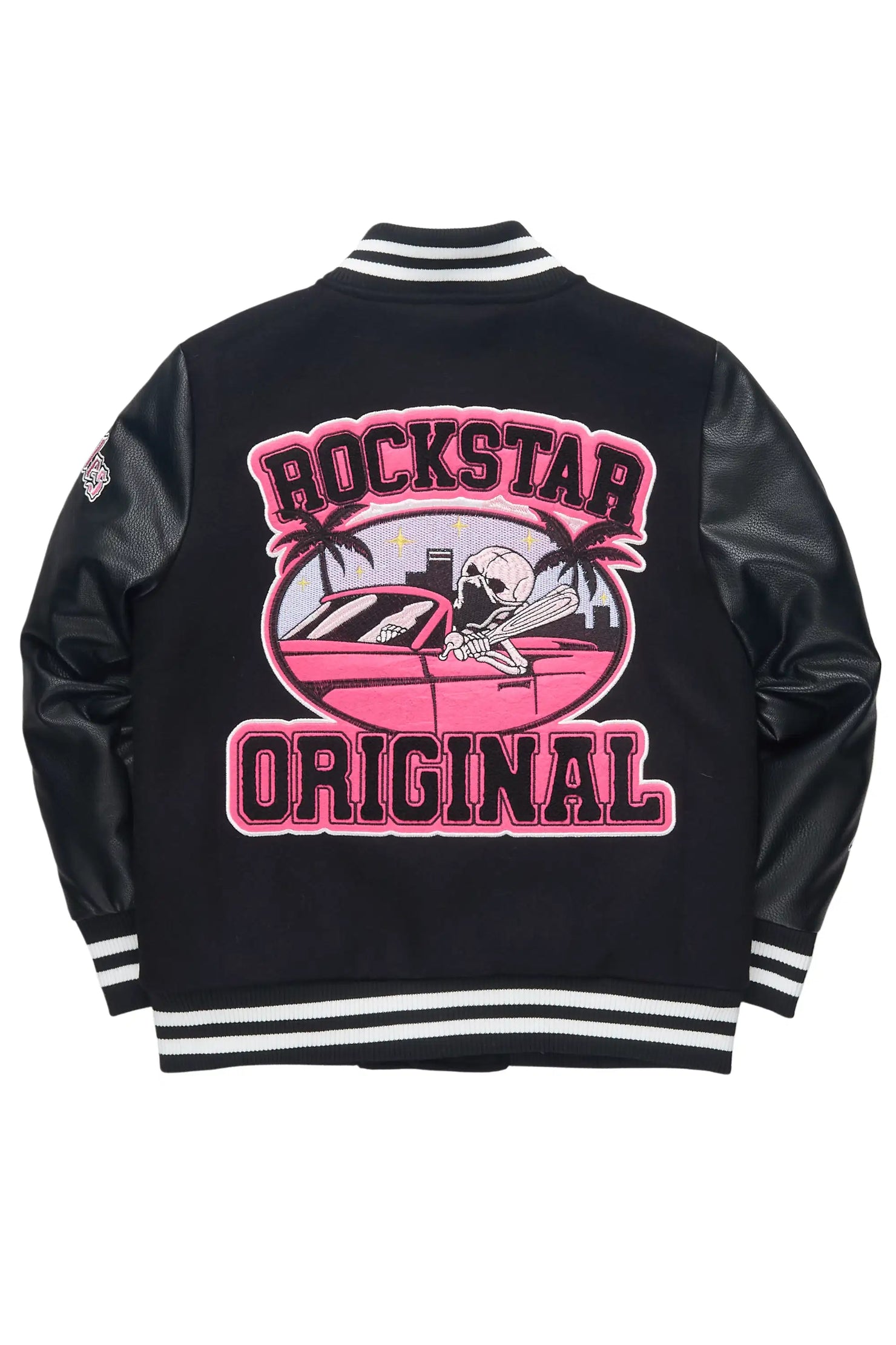 Jermika Black Oversized Varsity Jacket
