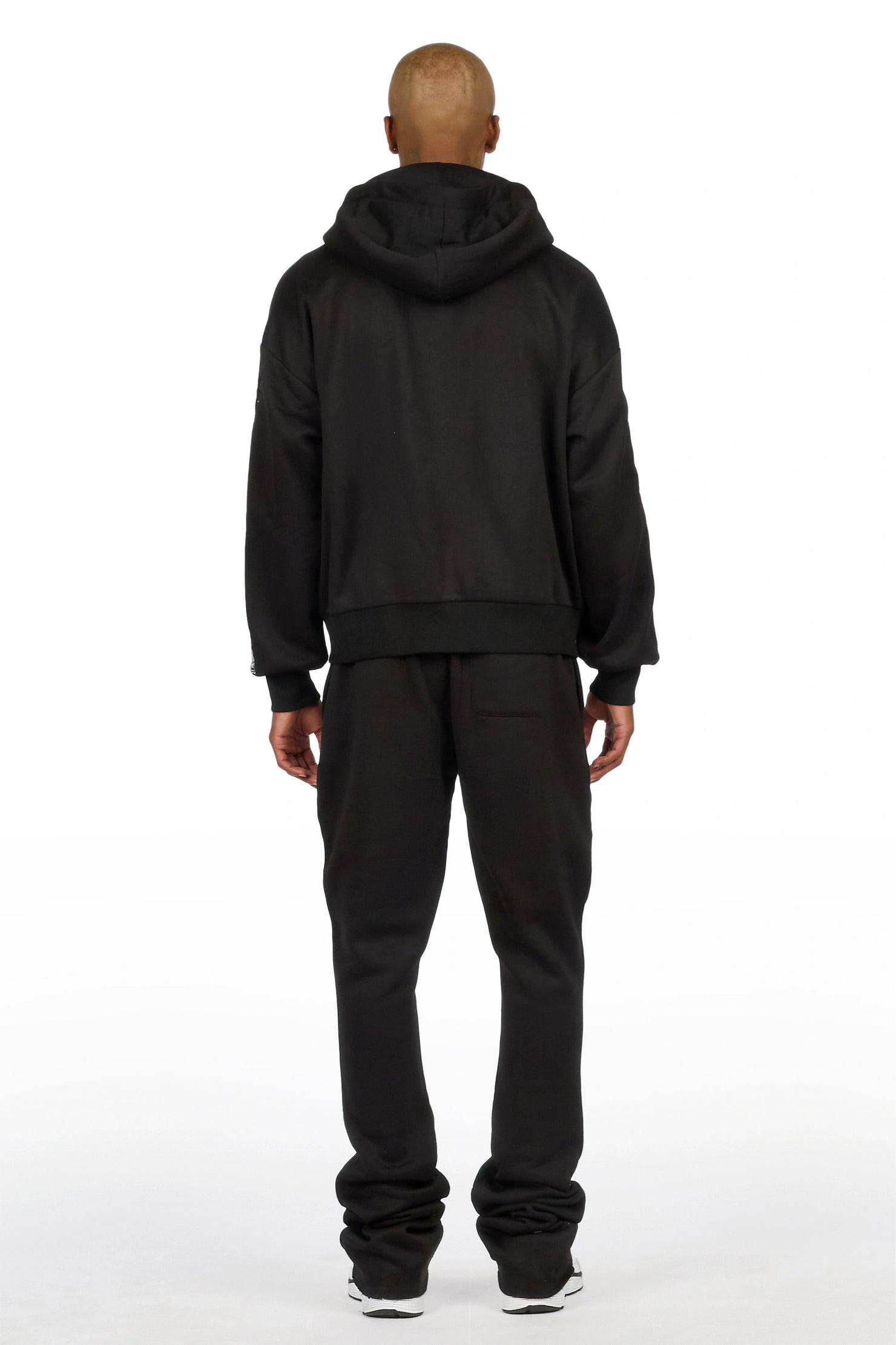 Vidar Black Zip Up Hoodie Stacked Track Set