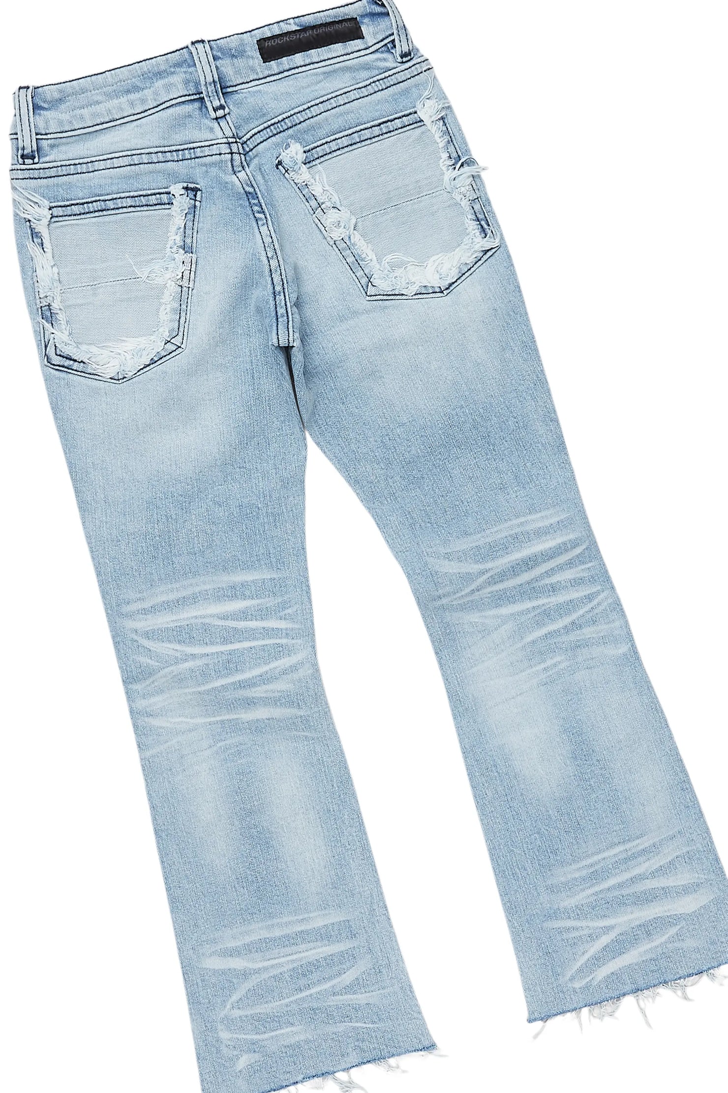 Boys All Eyes Vintage Navy Hoodie/Stacked Flare Jean Set