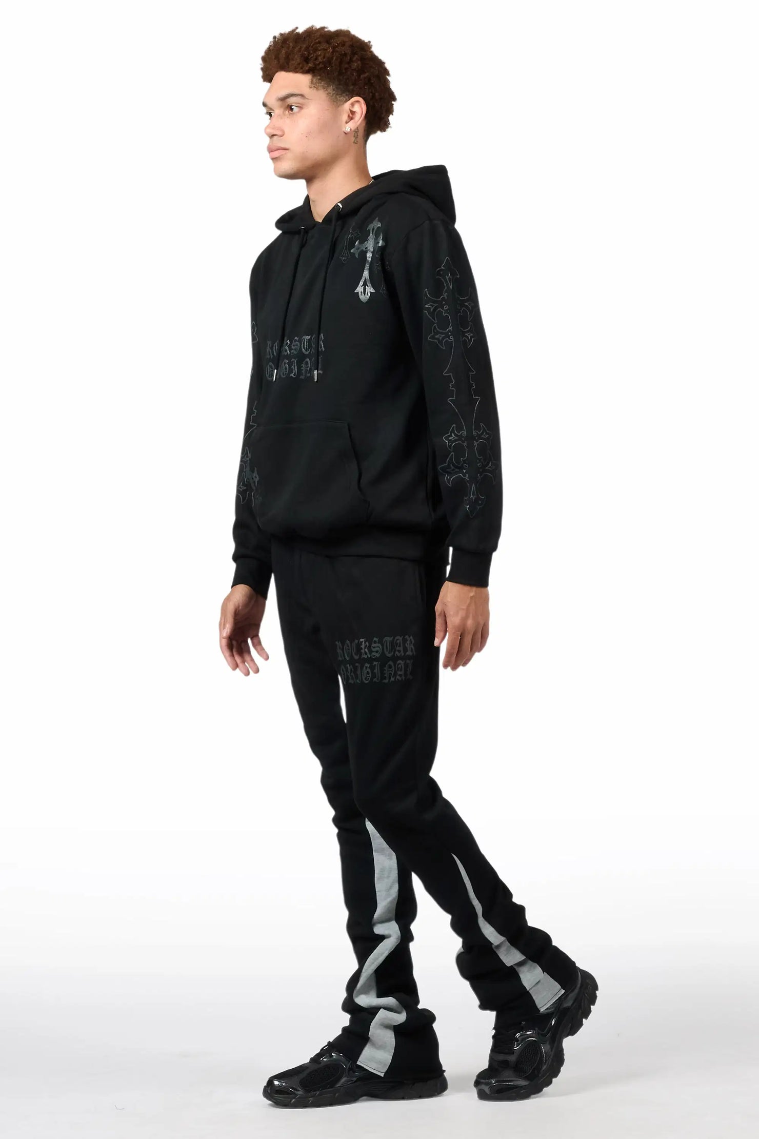 Navion Black/Grey Hoodie/Stacked Flare Track Set