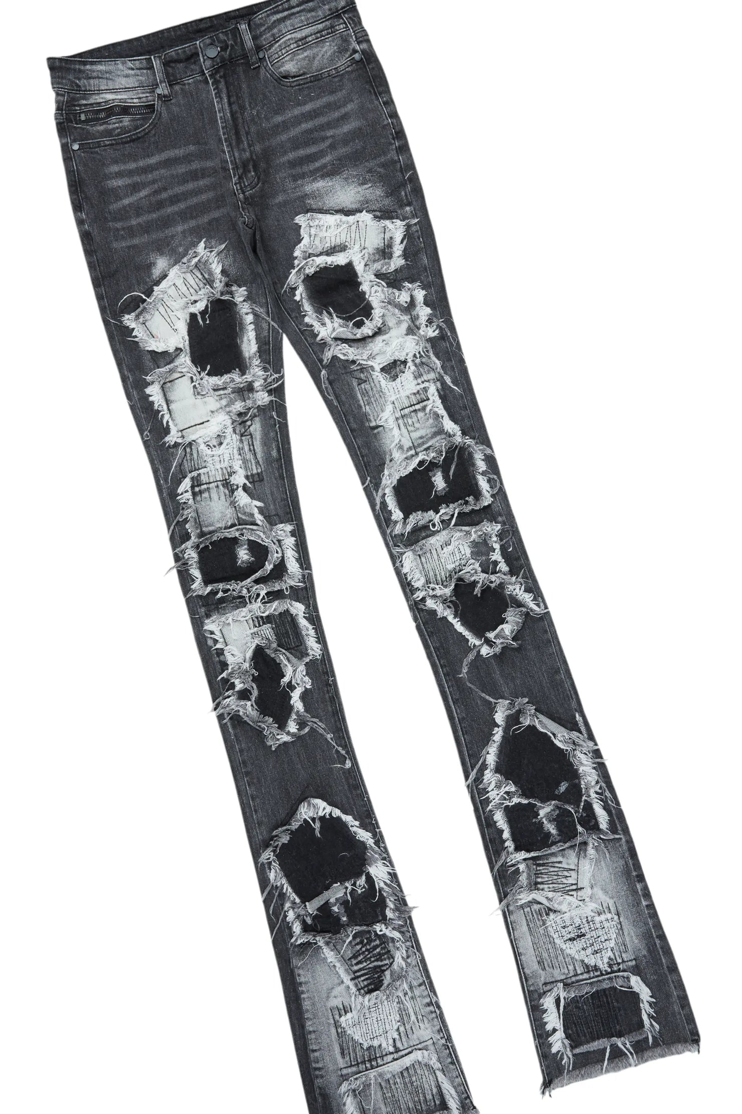 Barrett Black Hoodie/Super Stacked Flare Jean Bundle