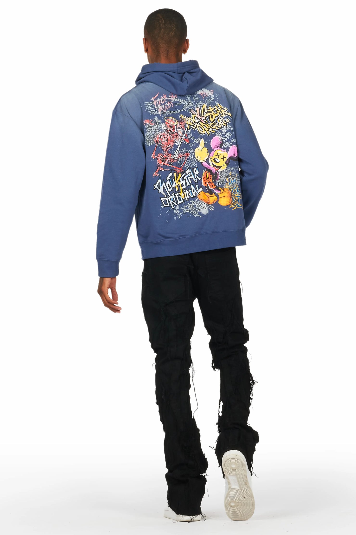 Gennaro Black Stacked Flare Jean