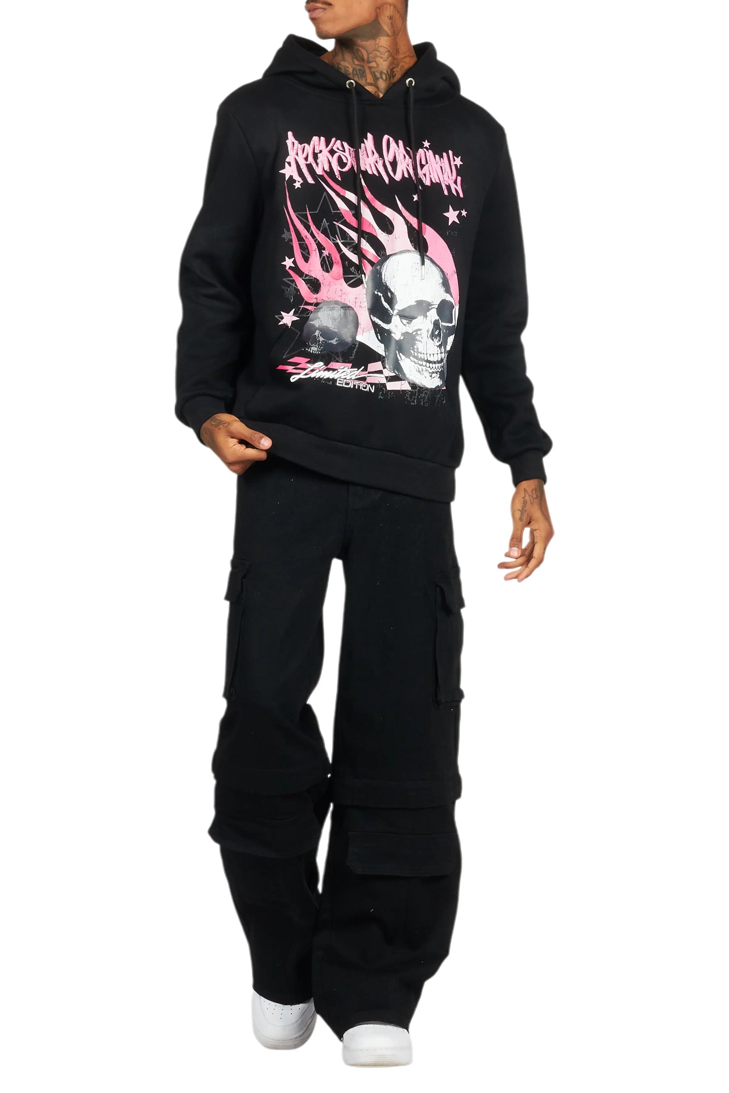 Anneso Black Graphic Hoodie