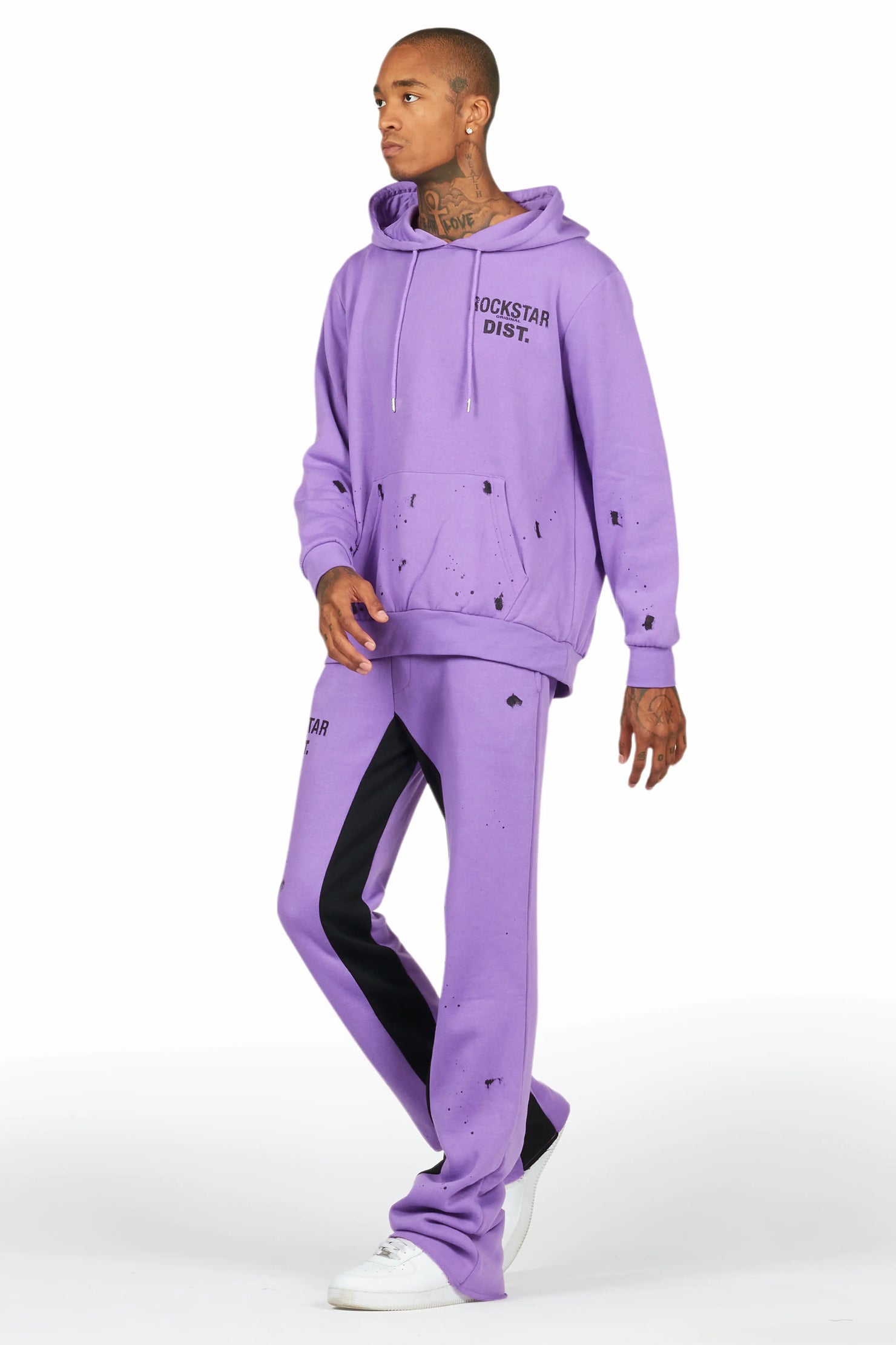 Raffer Purple Hoodie Baggy Fit Pant Track Set
