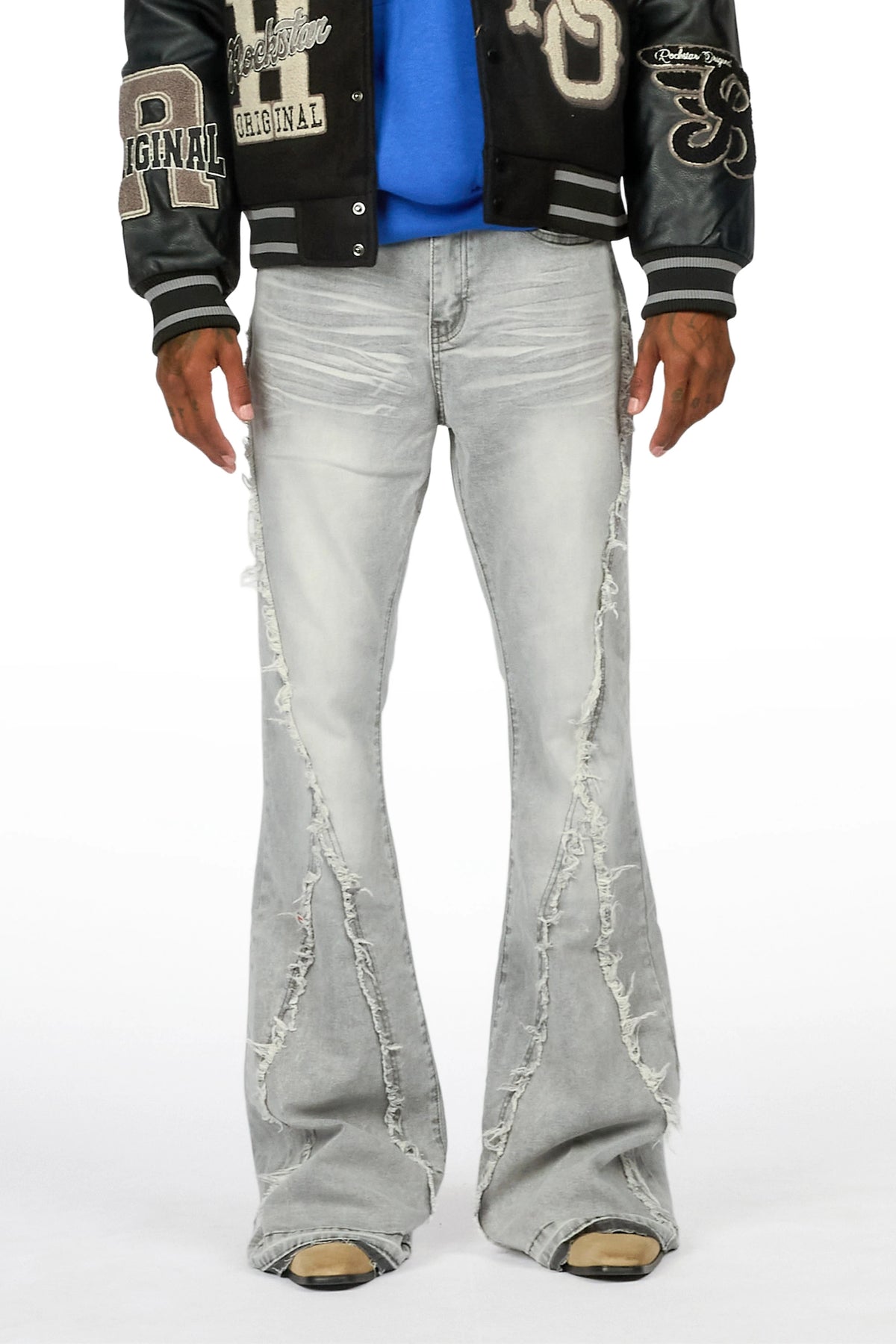 Vane Dark Grey Stacked Super Flare Jean