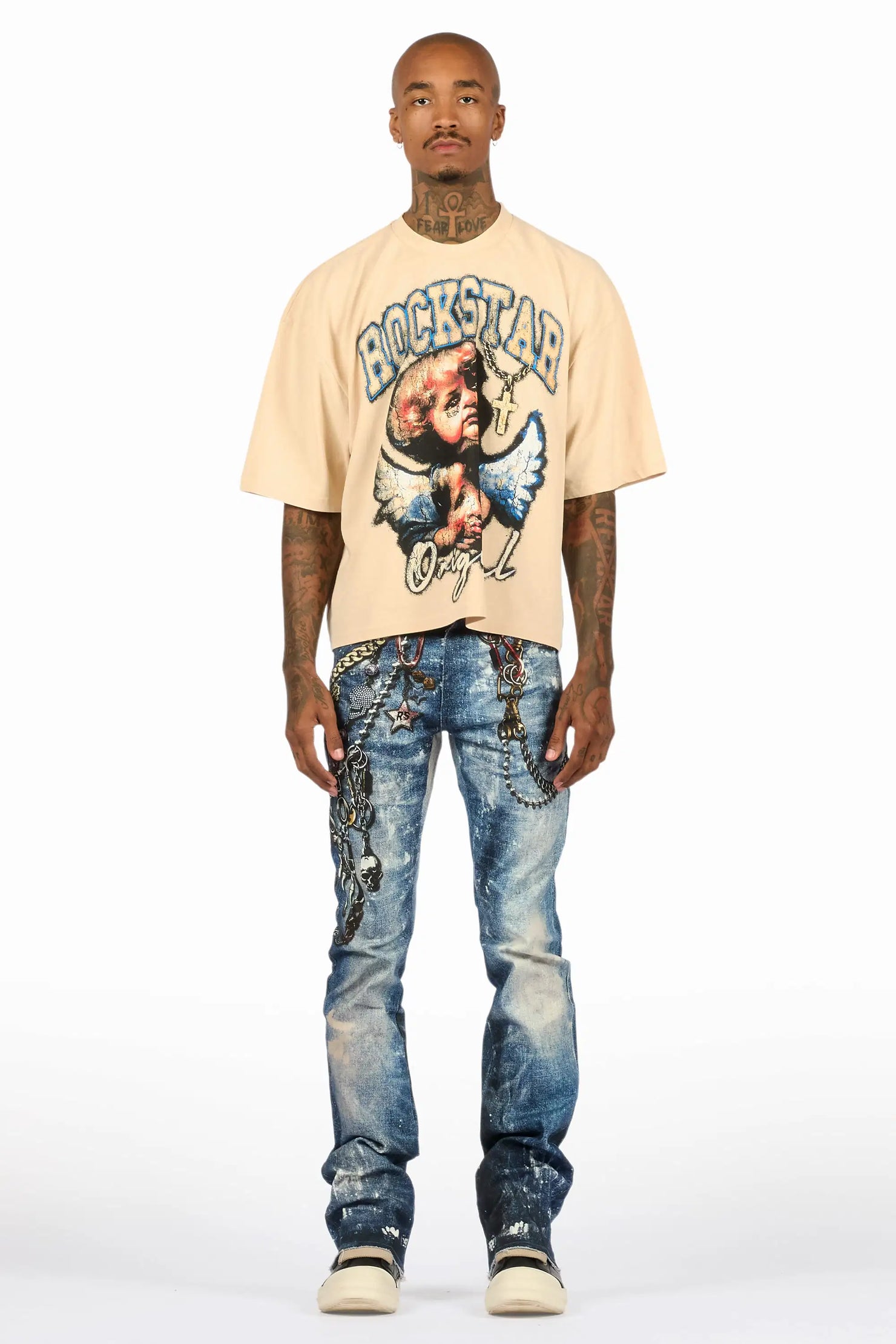 Kyrien Blue Stacked Flare Jean