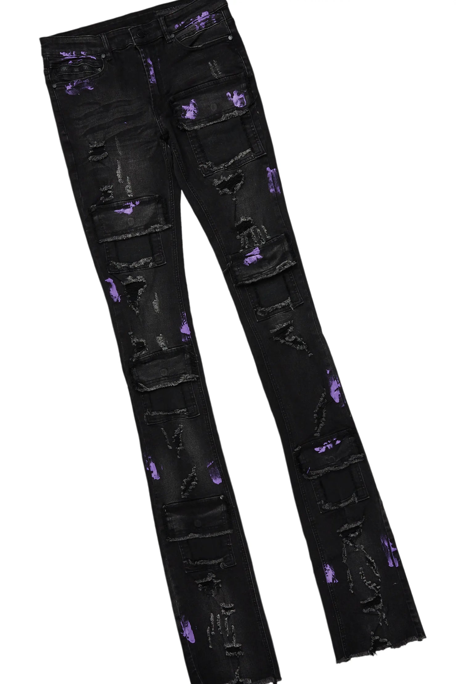 Amelie Black Long Sleeve T-Shirt/Stacked Flare Jean Bundle