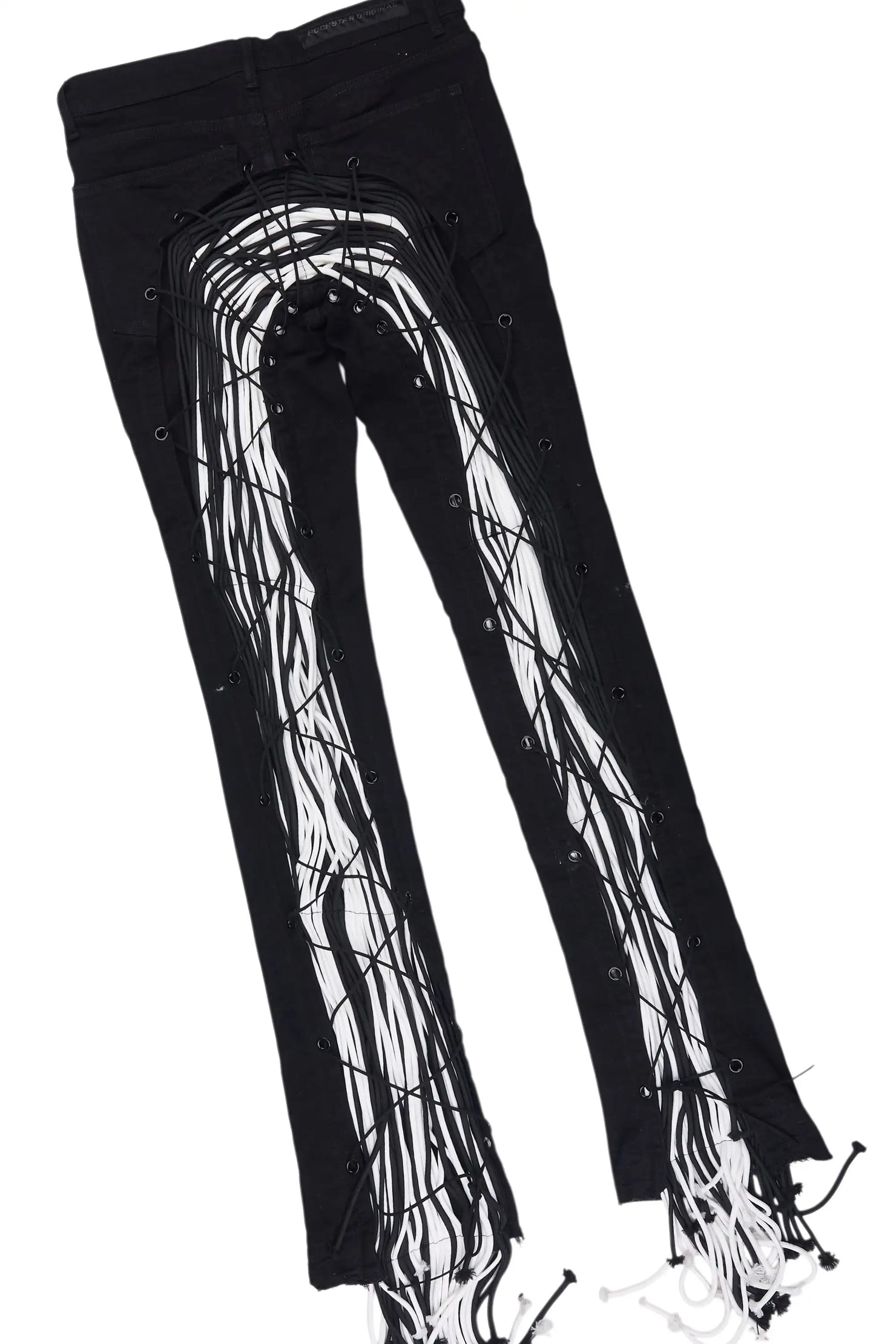 Kyvaris Black/White Oversized Graphic T-Shirt & Otto Stacked Flare Jean Set