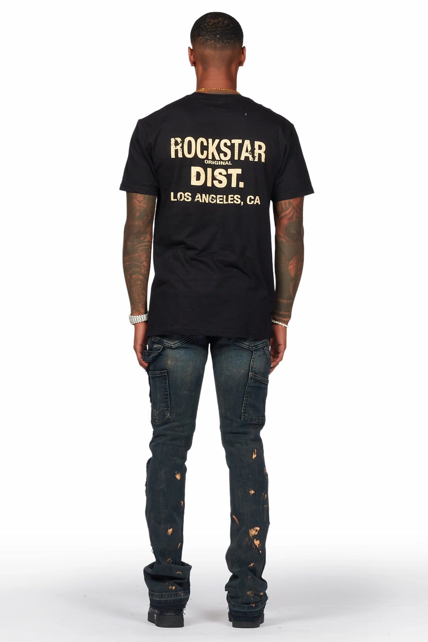 Serrano Black Stacked Flare Jean