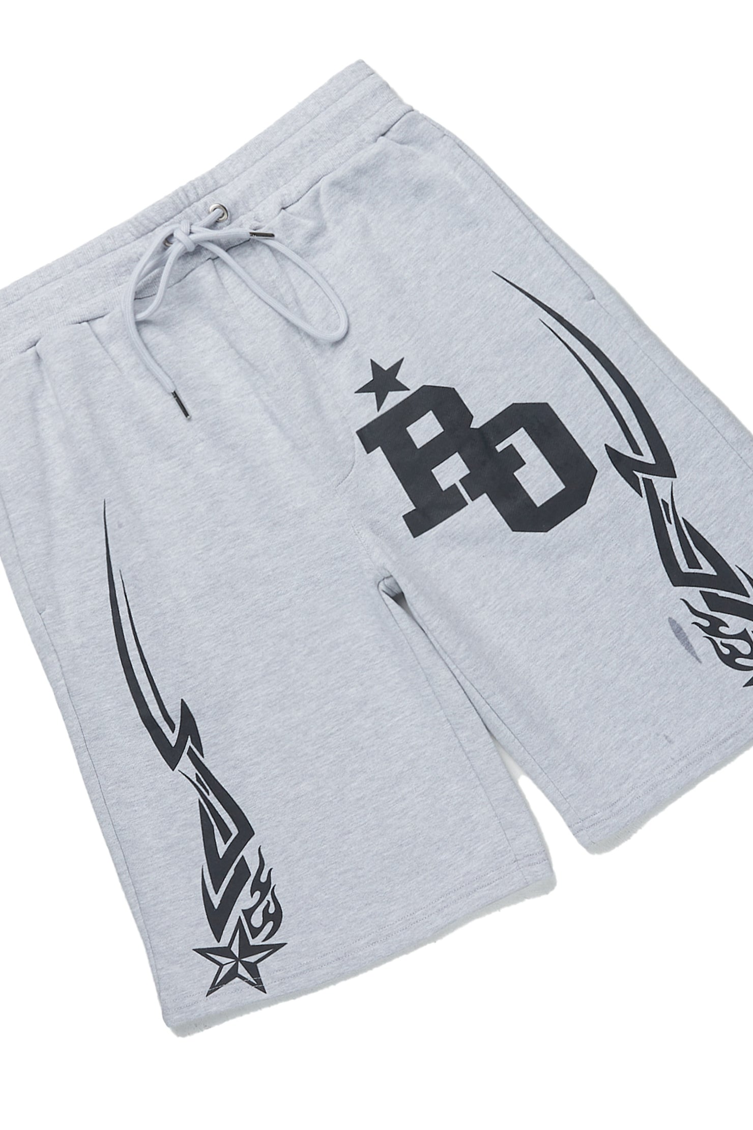 Plutix Heather Grey Graphic T-Shirt Short Set