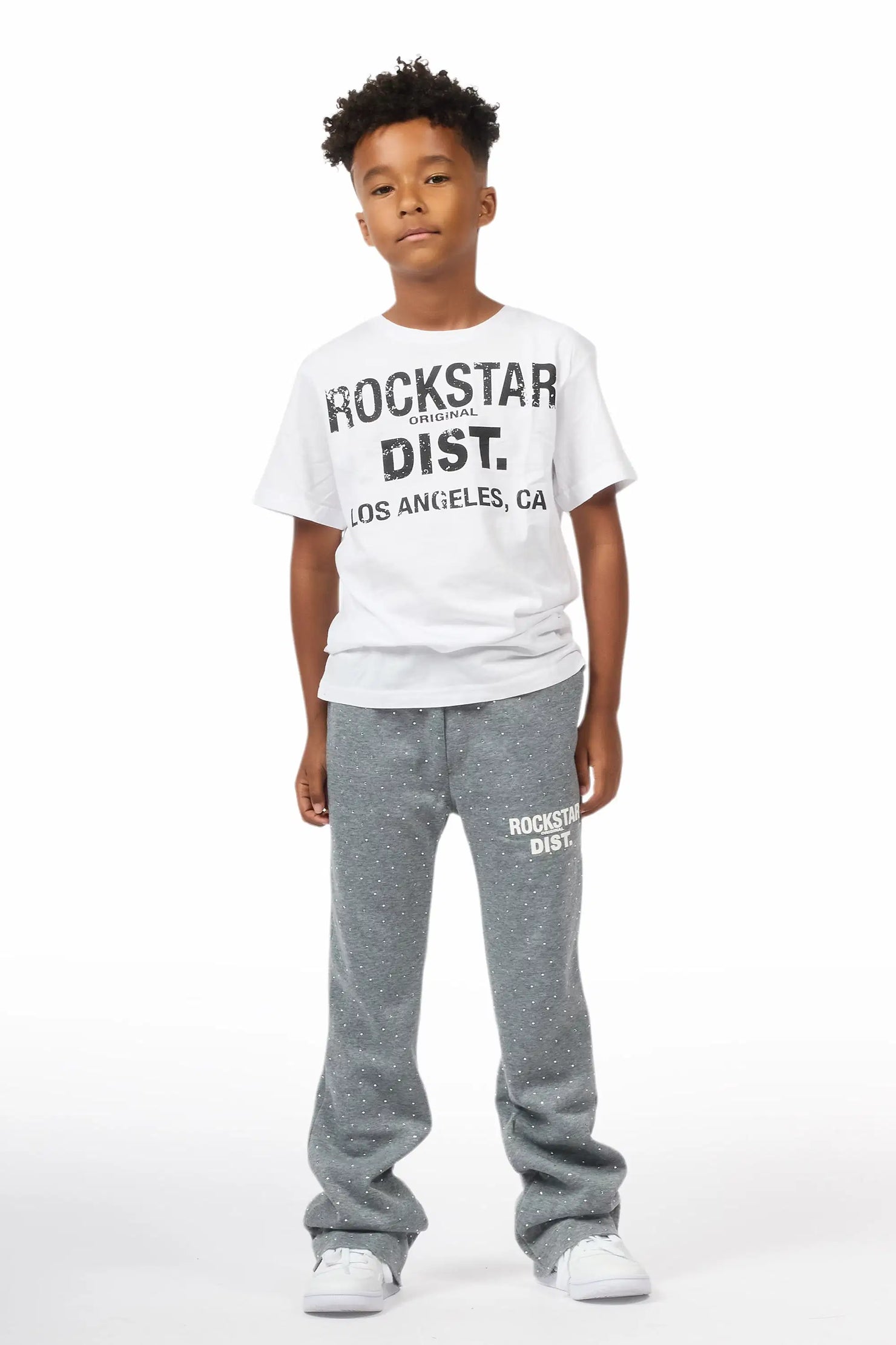 Boys Alpine Grey Rhinestone Track pant