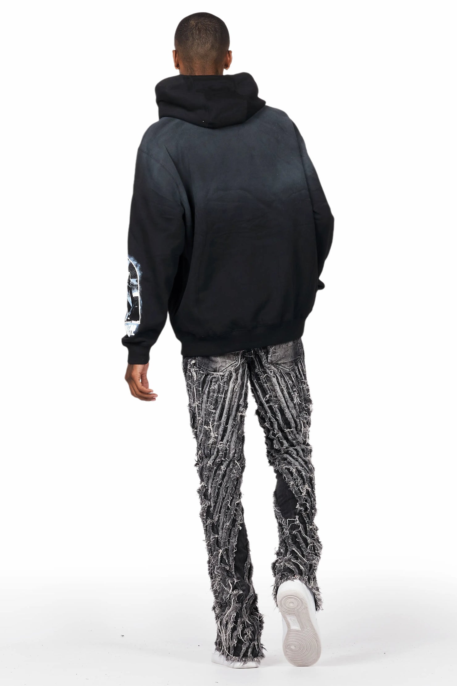 Figg Dark Grey Stacked Flare Jean