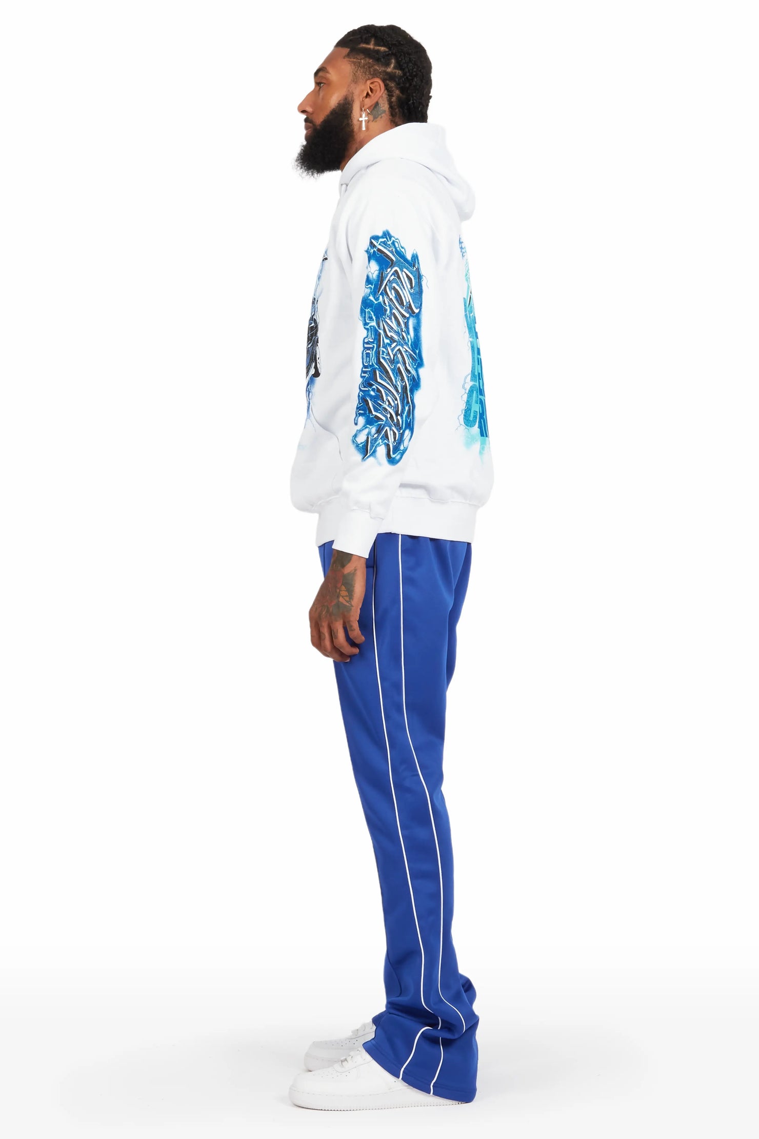 Hai White/Royal Graphic Hoodie Track Set