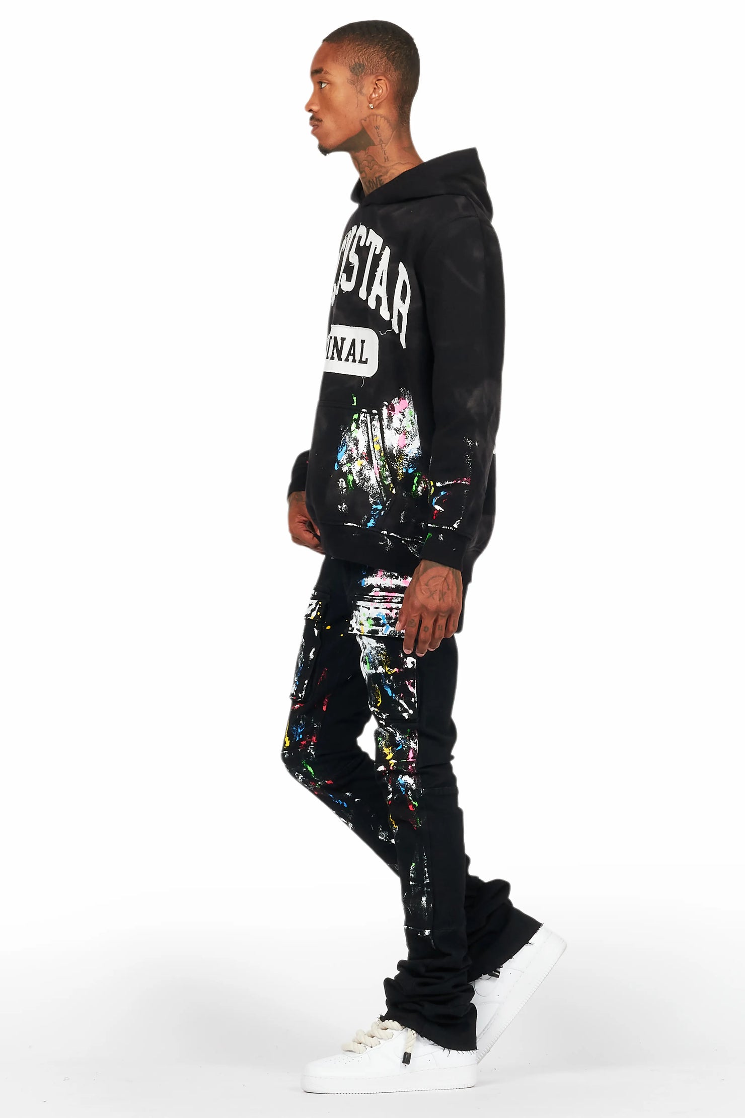 Balta Black Hoodie/Super Stacked Flare Jean Bundle