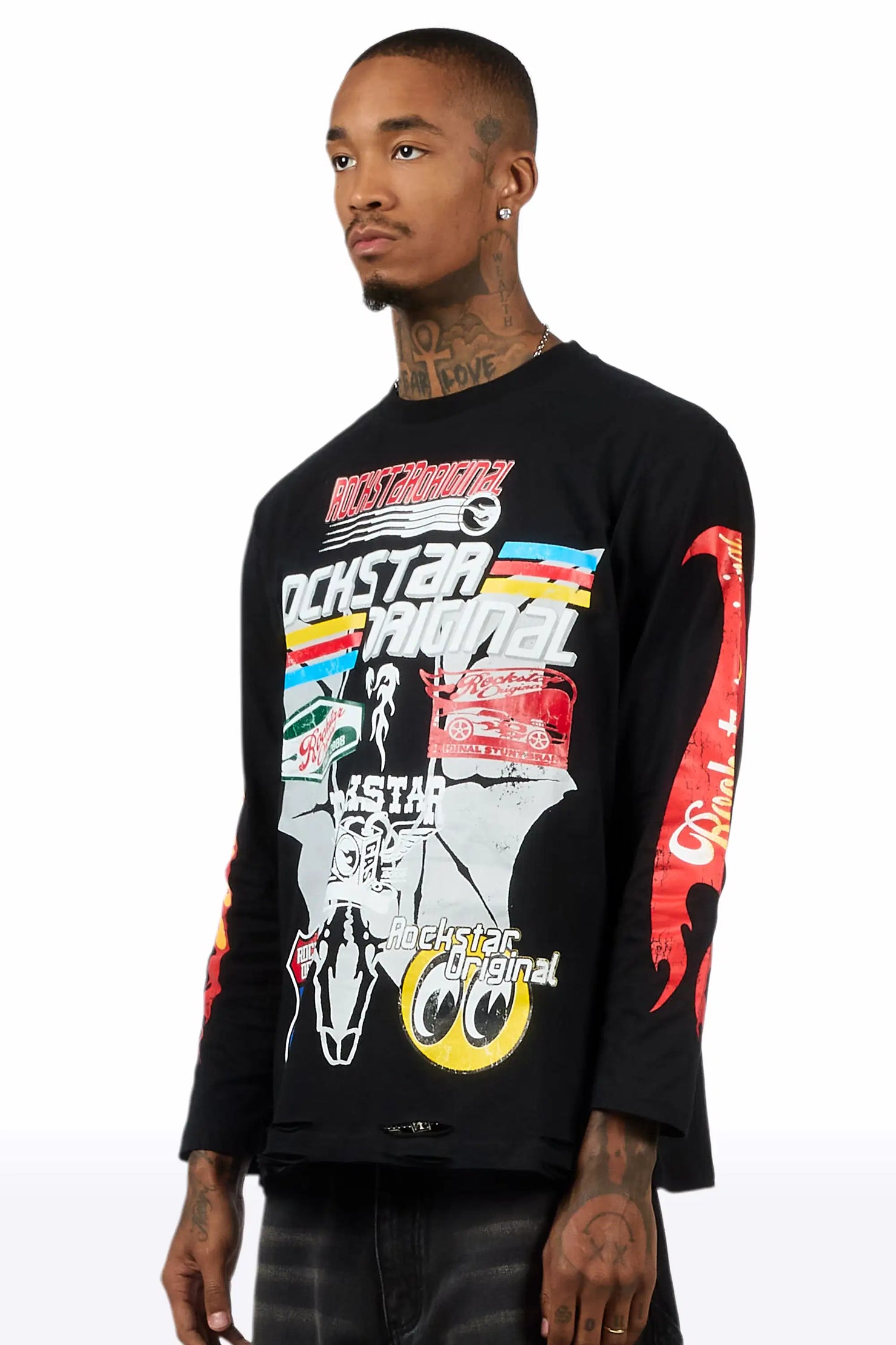 Speedy Black Long Sleeve Graphic T-Shirt