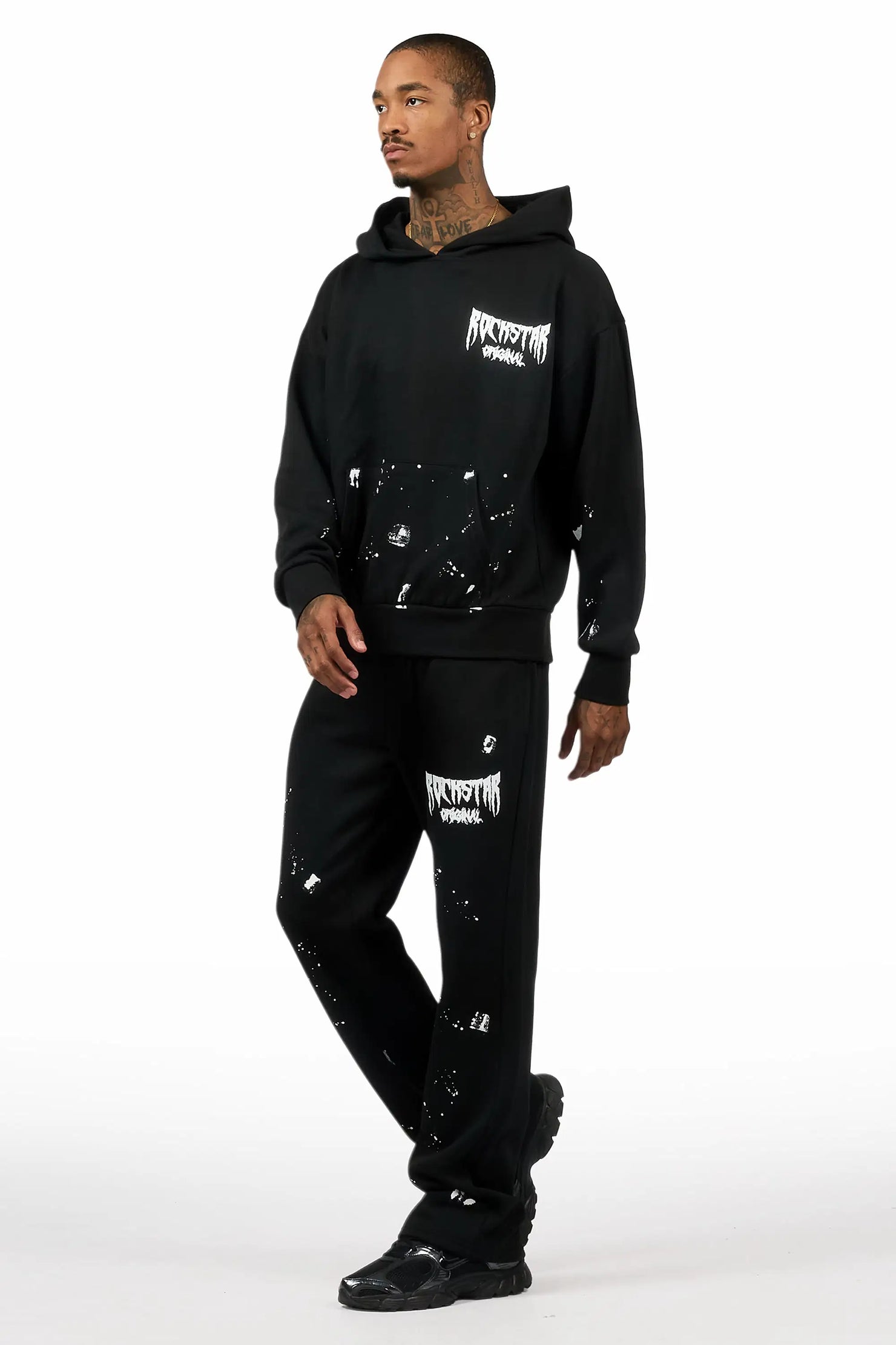 Twinkle 2.0 Black/White Hoodie Relaxed Track Set