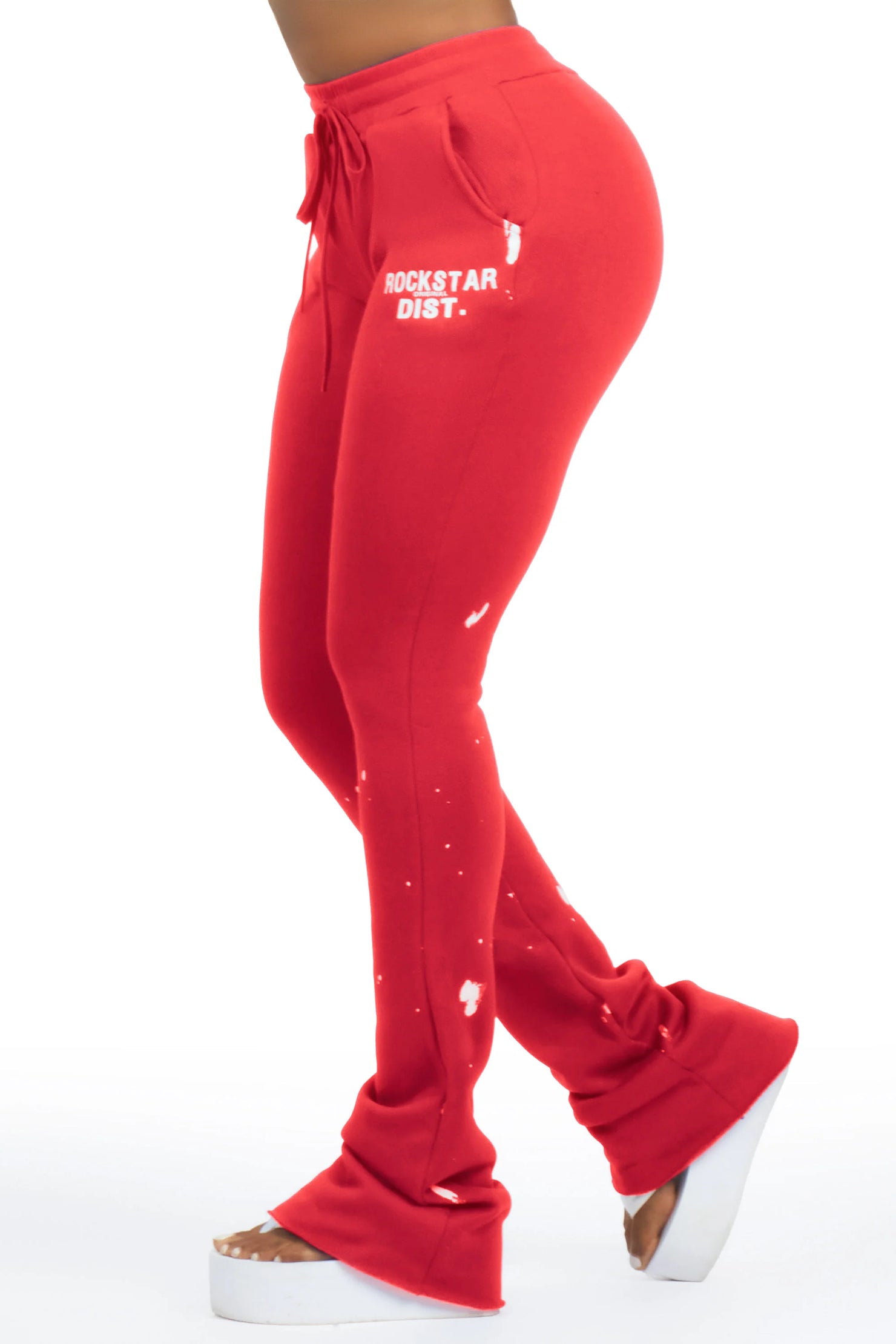 Nylia Red Super Stacked Track Pant