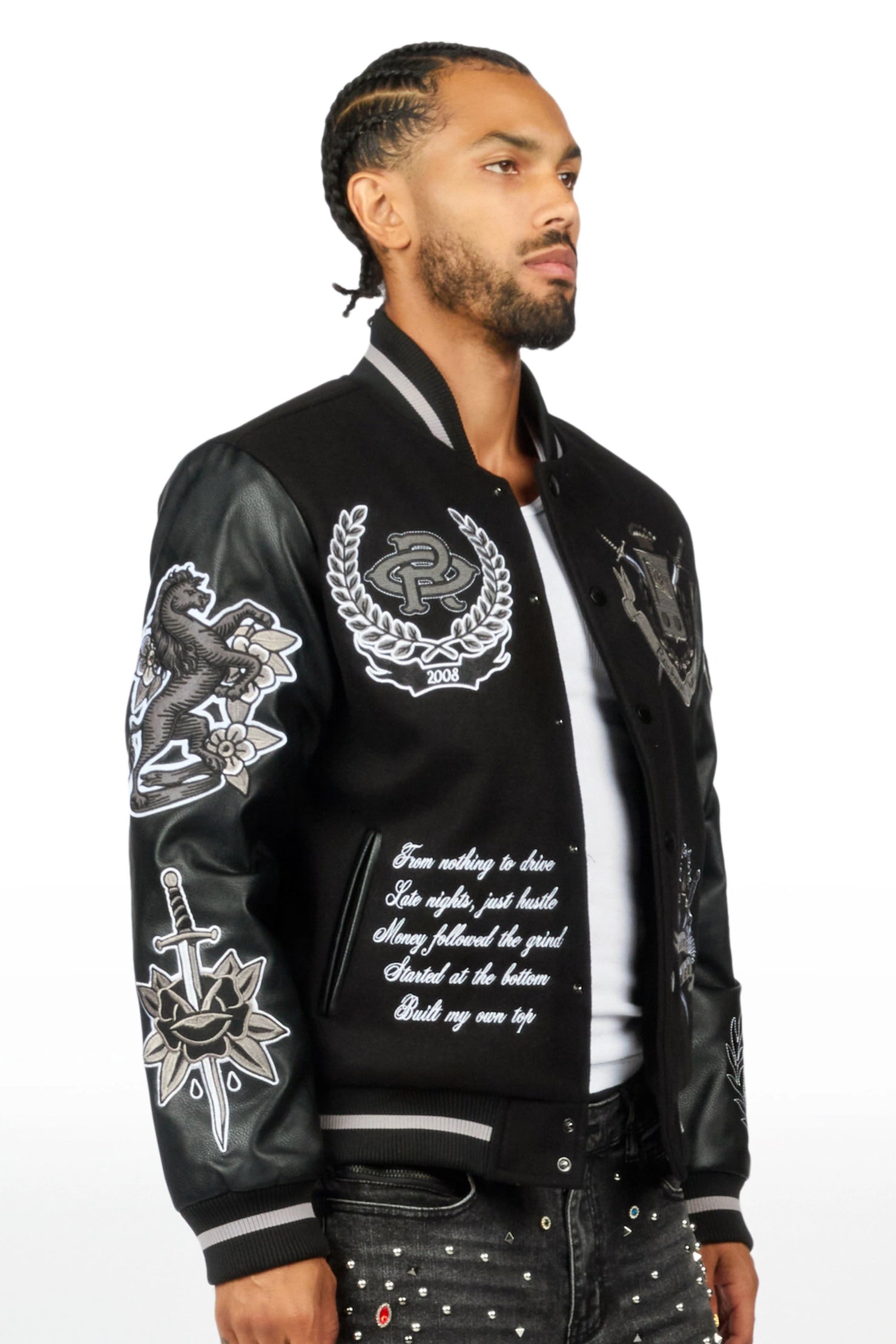 Dallas Black/Black Varsity Jacket