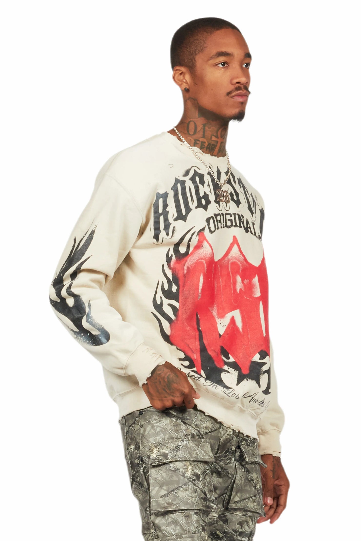 Boaz Beige Graphic Crewneck