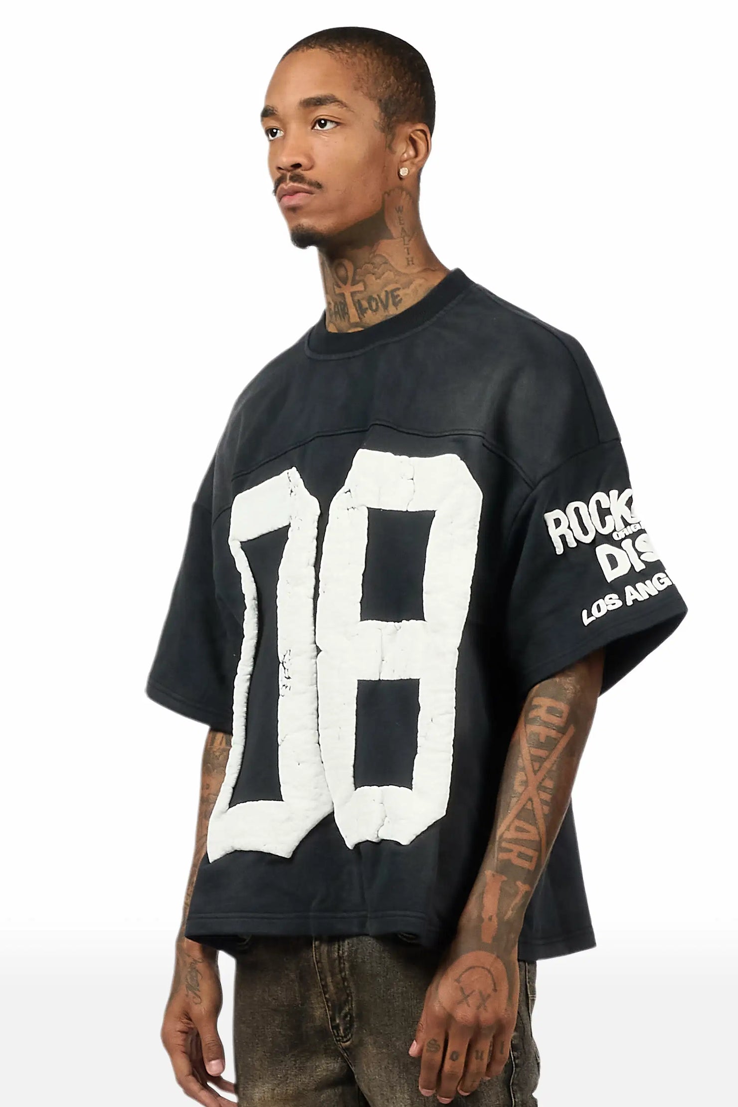 Outline Black French Terry T-Shirt