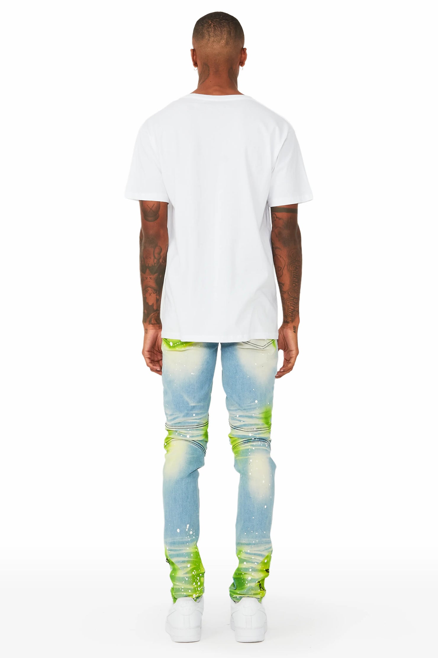 Wilder Blue/Green Painter Biker Jean