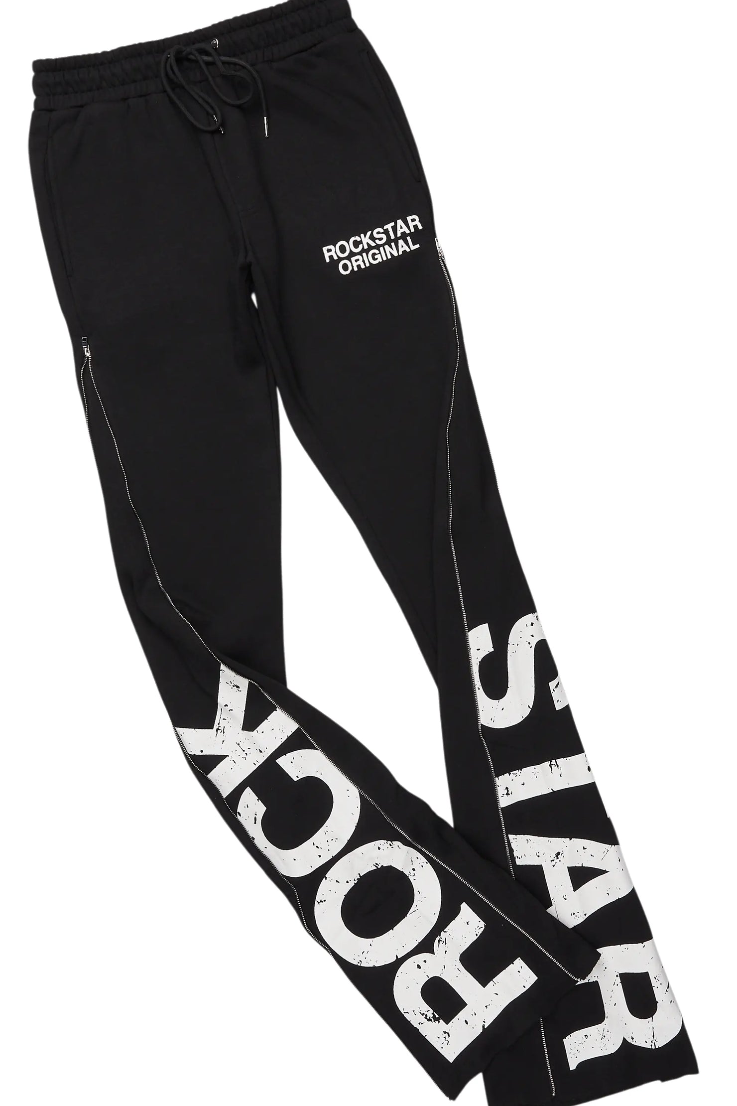 Deniska Black T-Shirt/Baggy Stacked Flare Track Set